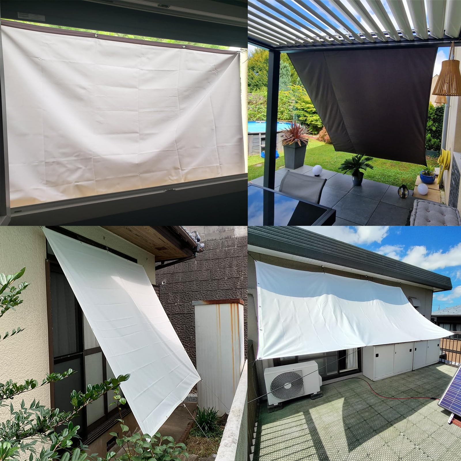 LYGSWDB 280x400 cm Tessuto Parasole Protezione UV Resistente al Calore Resistente agli Strappi Idrorepellente Include Corde di Fissaggio Perfetto per Il Campeggio all'aperto e l'uso in