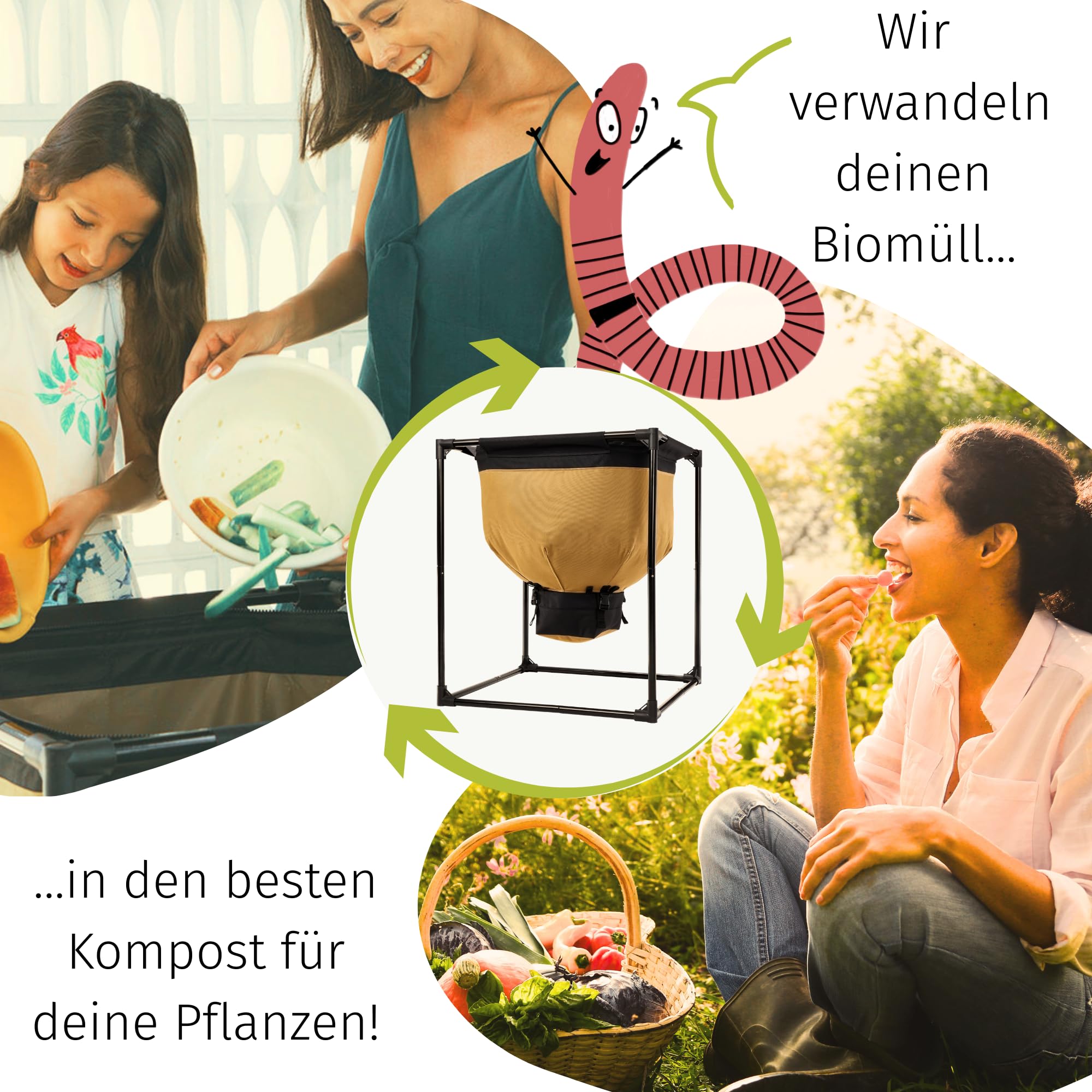 Wurmfarm Komposter | praktischer 150L Wurmkomposter