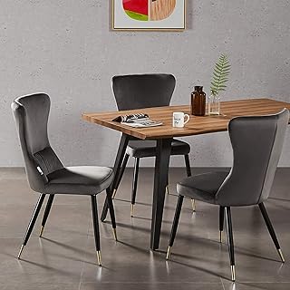 Life Interiors: Silla de terciopelo New York en gris oscuro y puntas doradas | Sala de estar | Silla de comedor | Muebles de terciopelo modernos | (4)