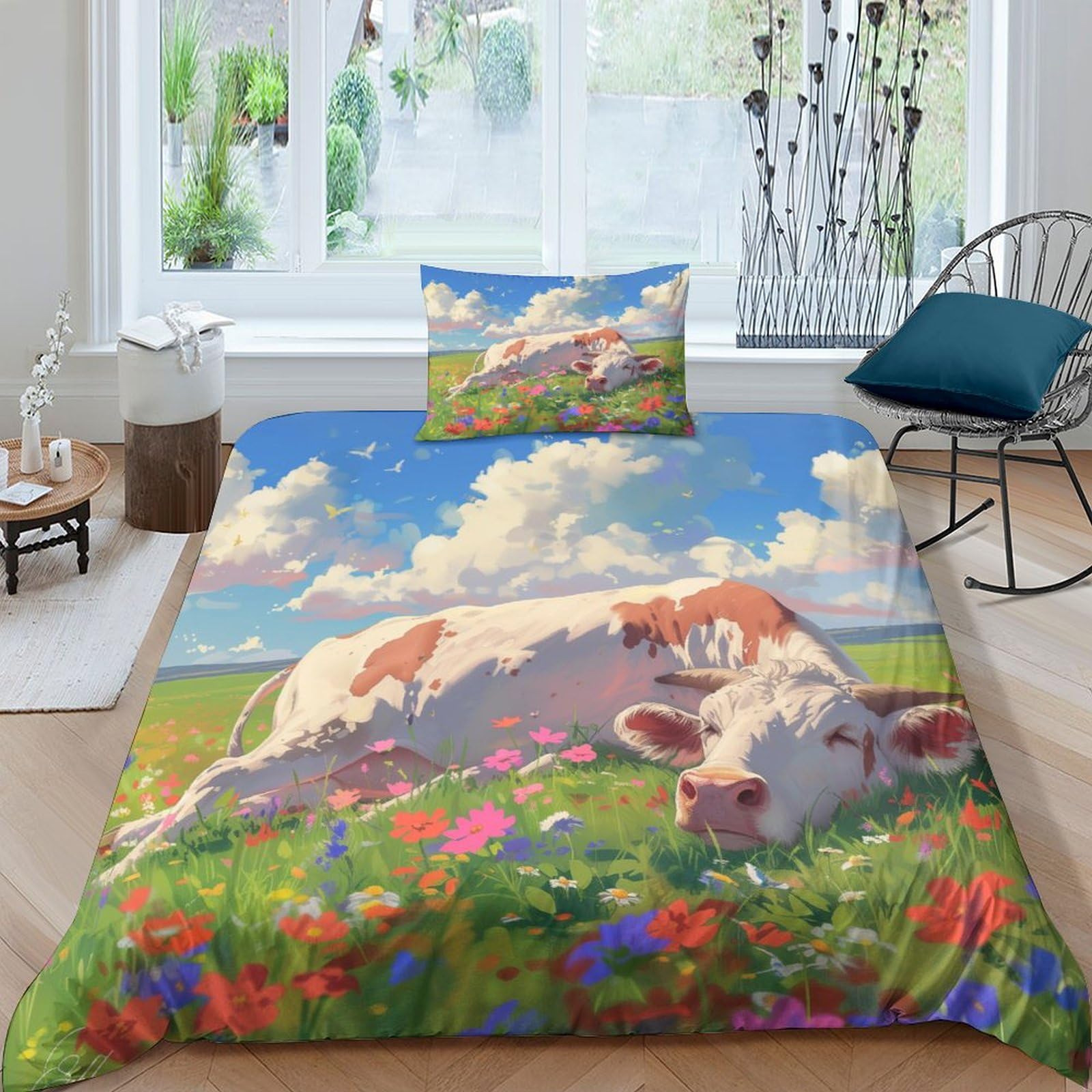 Literie chat microfibre anti-plis et facile à laver pour lit simple