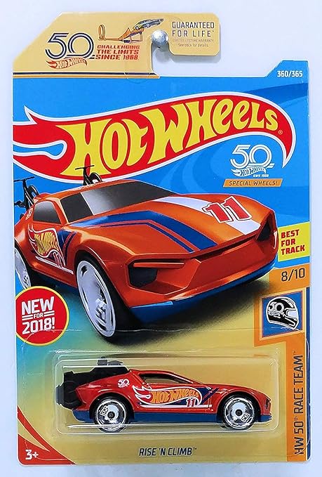 Hot Wheels 2019 Basic Mainline Hw 50th Race Team - Rise N Climb (Orange/Blue)
