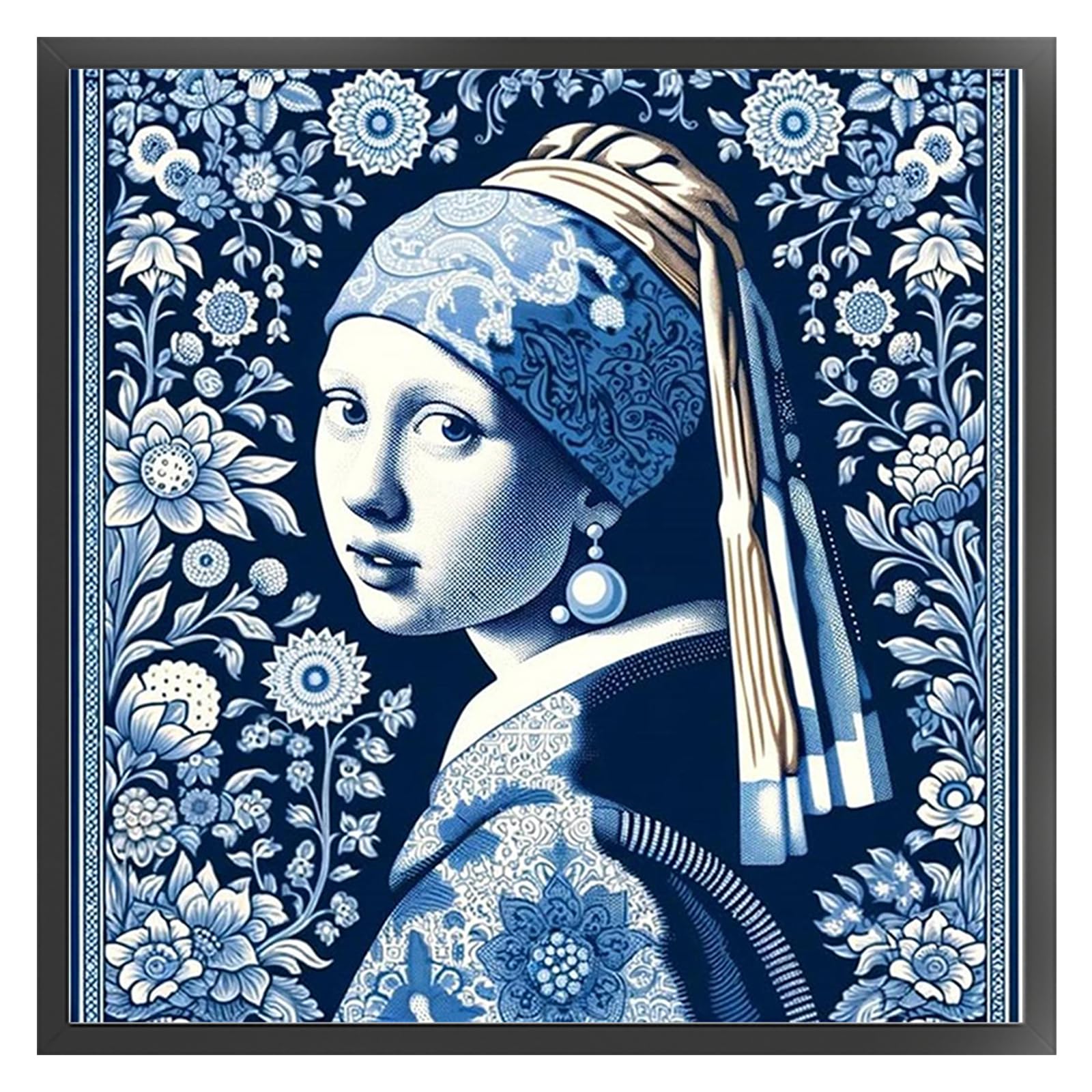 Girl Full 14CT DIY Cross Stitch Embroidery Kit 40x40cm (Style C)