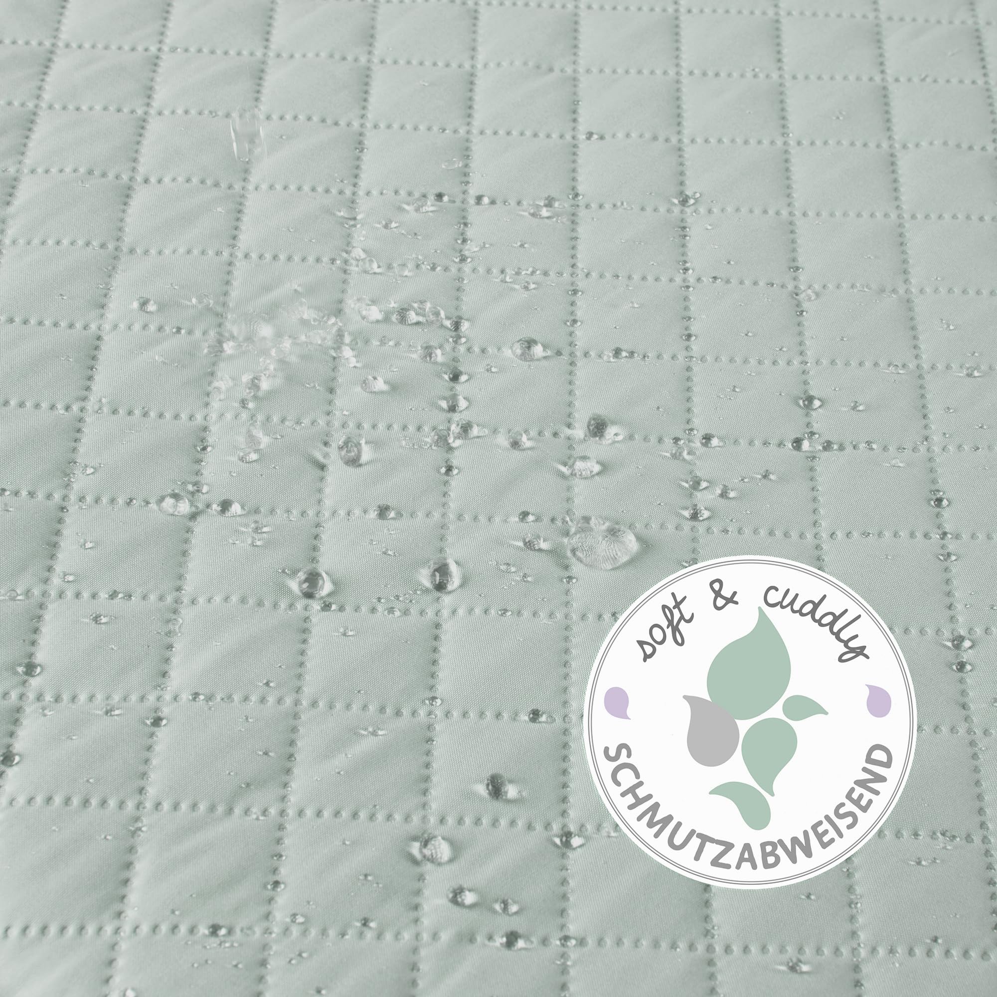 roba Laufgittereinlage "roba Style" für Laufgitter 75 x 100-100 x 100 cm - Gesteppte Einlage mit Seitenpolsterung - Frosty Green