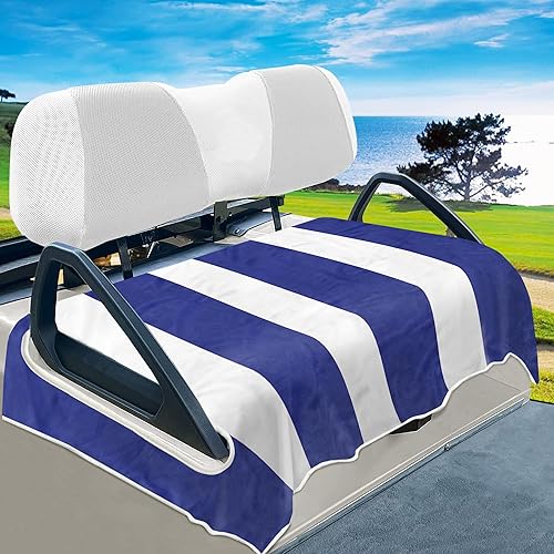YOKYHOM Fundas de asiento de carrito de golf, manta azul anti-calor para asiento de carrito de golf con agujeros, se adapta a la mayoría de EZGO,