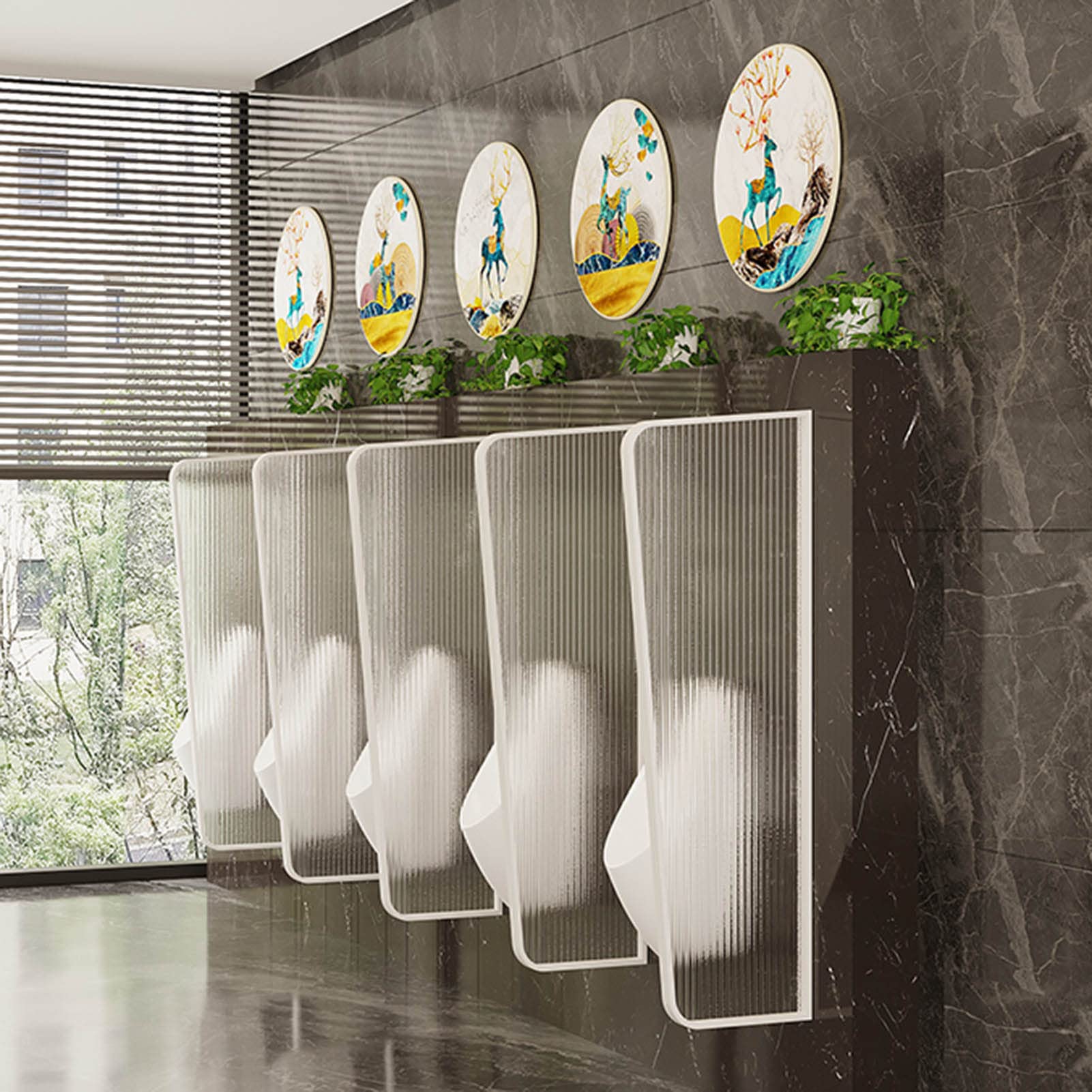 Panneau de protection de confidentialité pour urinoir mural et cloison de toilette