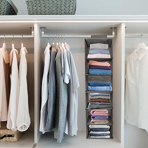 Miniatura 2 de Estantes colgantes, organizadores y almacenamiento de armario de tela no tejida de 43 pulgadas, estantes colgantes para armario y zapatero para