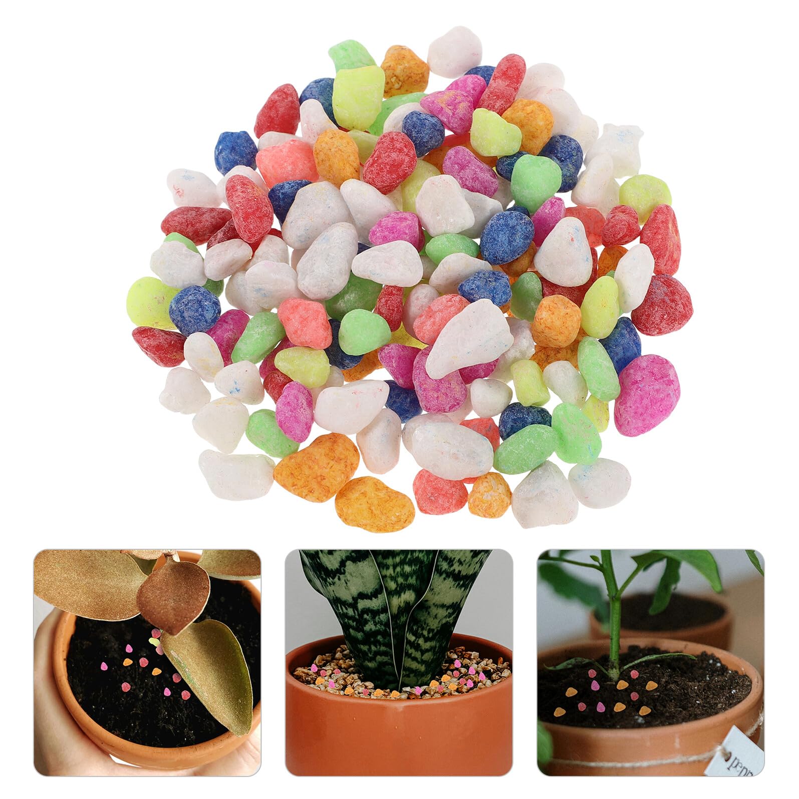 Toyvian Bunte Kleiner Kieselsteine 08 12cm Farbige Ziersteine aus Flusskies 1 kg Dekorativer Aquarienkies und Pflanzkies für Sukkulenten und Hydrokultur