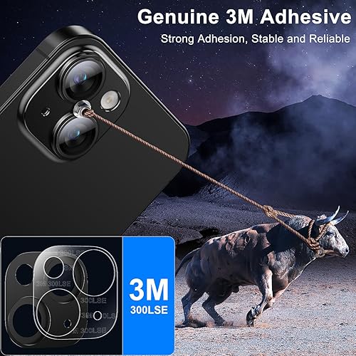 Miniatura 5 de Esanik Paquete de 2 protectores de lente de cámara para iPhone 14 ProiPhone 14 Pro Max, carcasa de aleación de aluminio mate de vidrio templado,