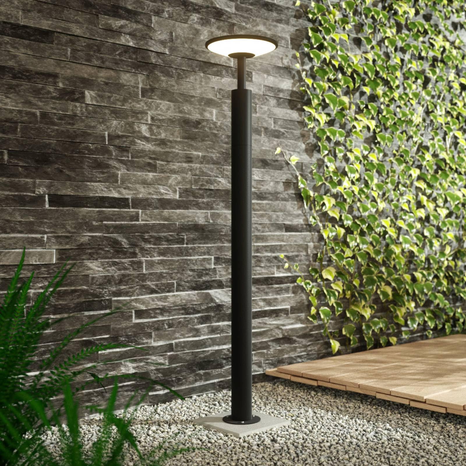 Lucande LED Wegeleuchte/Pollerleuchte, Wegelampe strahlwassergeschützt IP65 Aussenleuchte 100 cm 12W warmweiß (3.000K)