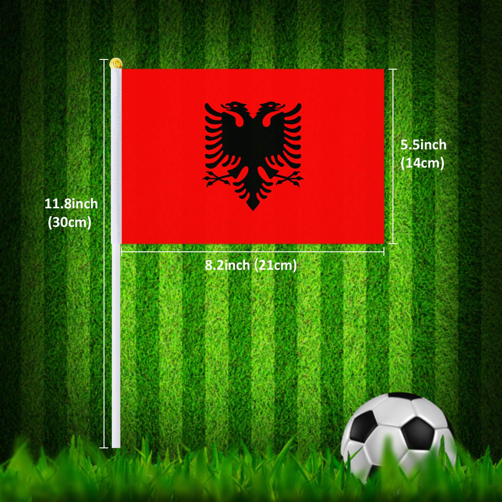Bandiere Albania 14x20 cm 50 pezzi bandiere nazionali albanesi portatili