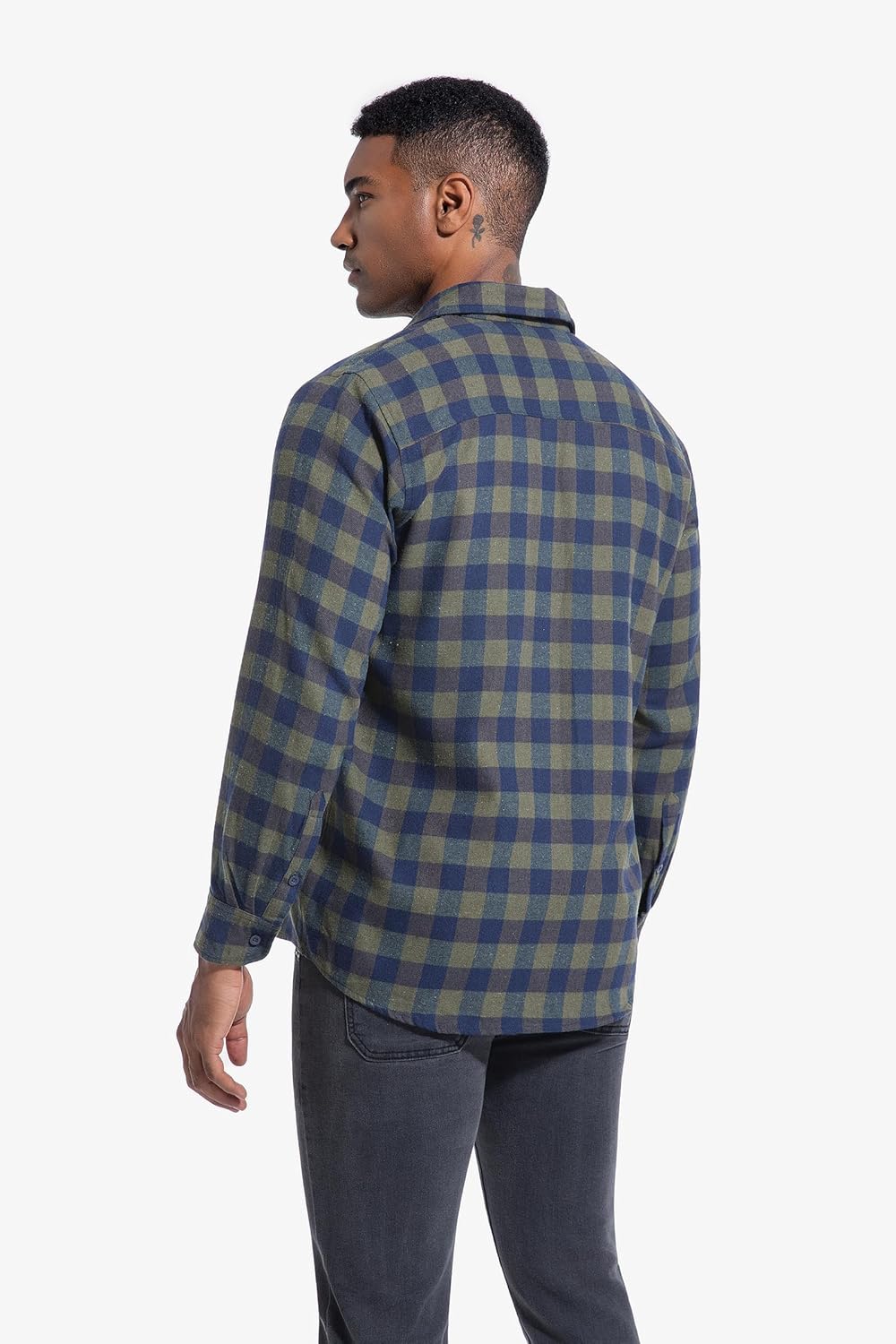 JupiterSecret Mens Flannel Plaid Shirts Long Sleeve Button Down Casual Shirt Regular Fit with Pockets - Image 4