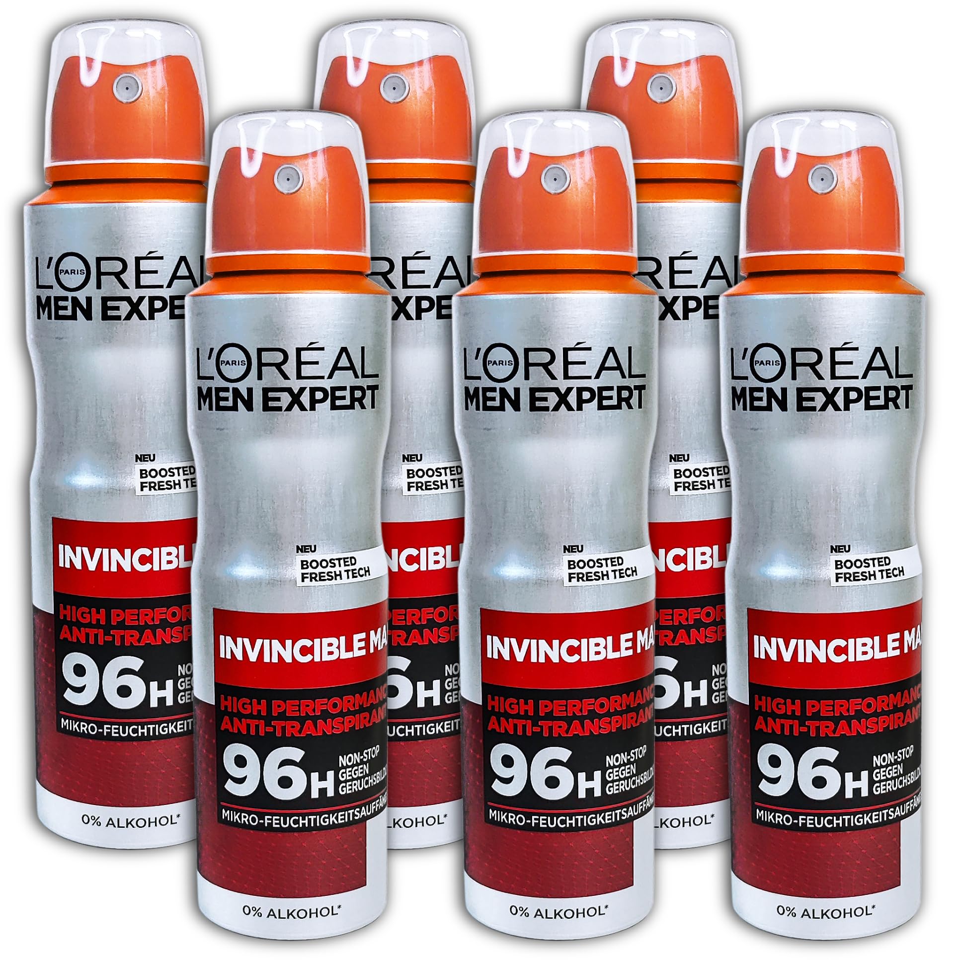 Loreal Men EXPERT Invincible Man 96h antyperspirant dezodorant 6 x 150 ml 6 szt