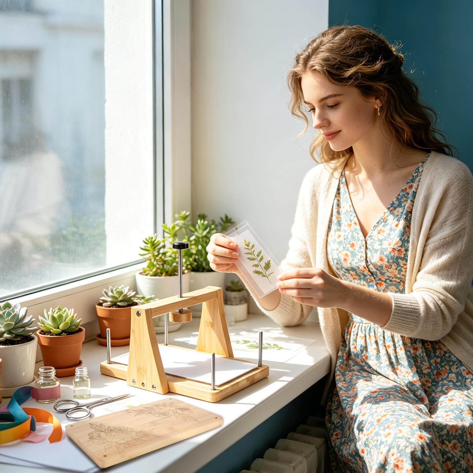 Kit Prensado De Flores Multicapa Ajustable de Madera Que Ahorra Tiempo | Kit De Prensa Para Especímenes Vegetales Con Marco Apto Para Escuela Aula Kindergarten Biblioteca Taller Hogar Jardín