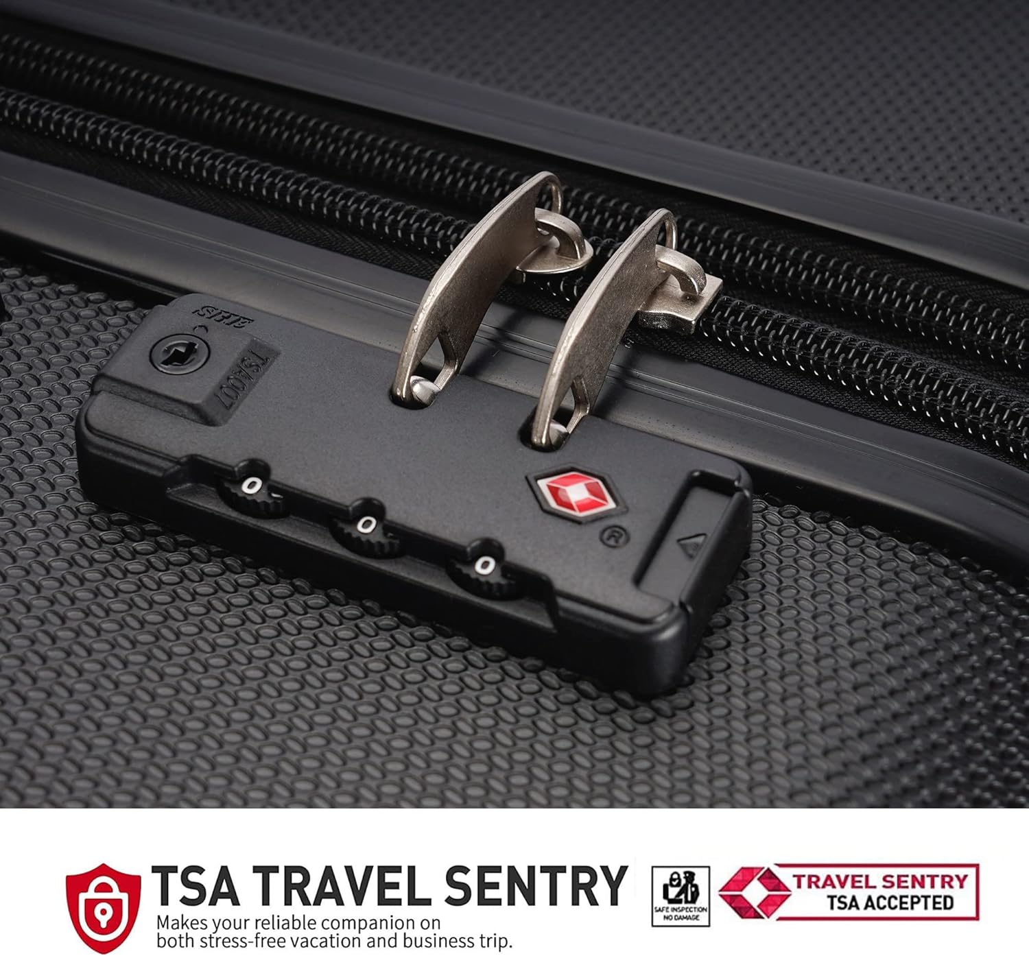 GinzaTravel 3-Piece PP Luggage Set with TSA Locks, Expandable, and Friction-Resistant in black - Includes 20", 24" & 28" Spinner Suitcases