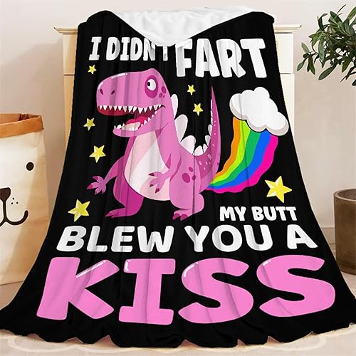 Miniatura 8 de Divertida manta de dinosaurio de regalo para niñas y niños, manta de franela suave de 50 x 60 pulgadas, regalo divertido para adolescentes, mujeres,