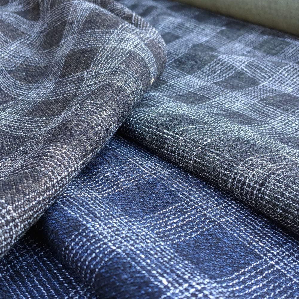 Double Face Tweed Plaid Green Linen Fabric | Premium Quality Textile - Durable Material for Sewing, Crafts, and Home Decor