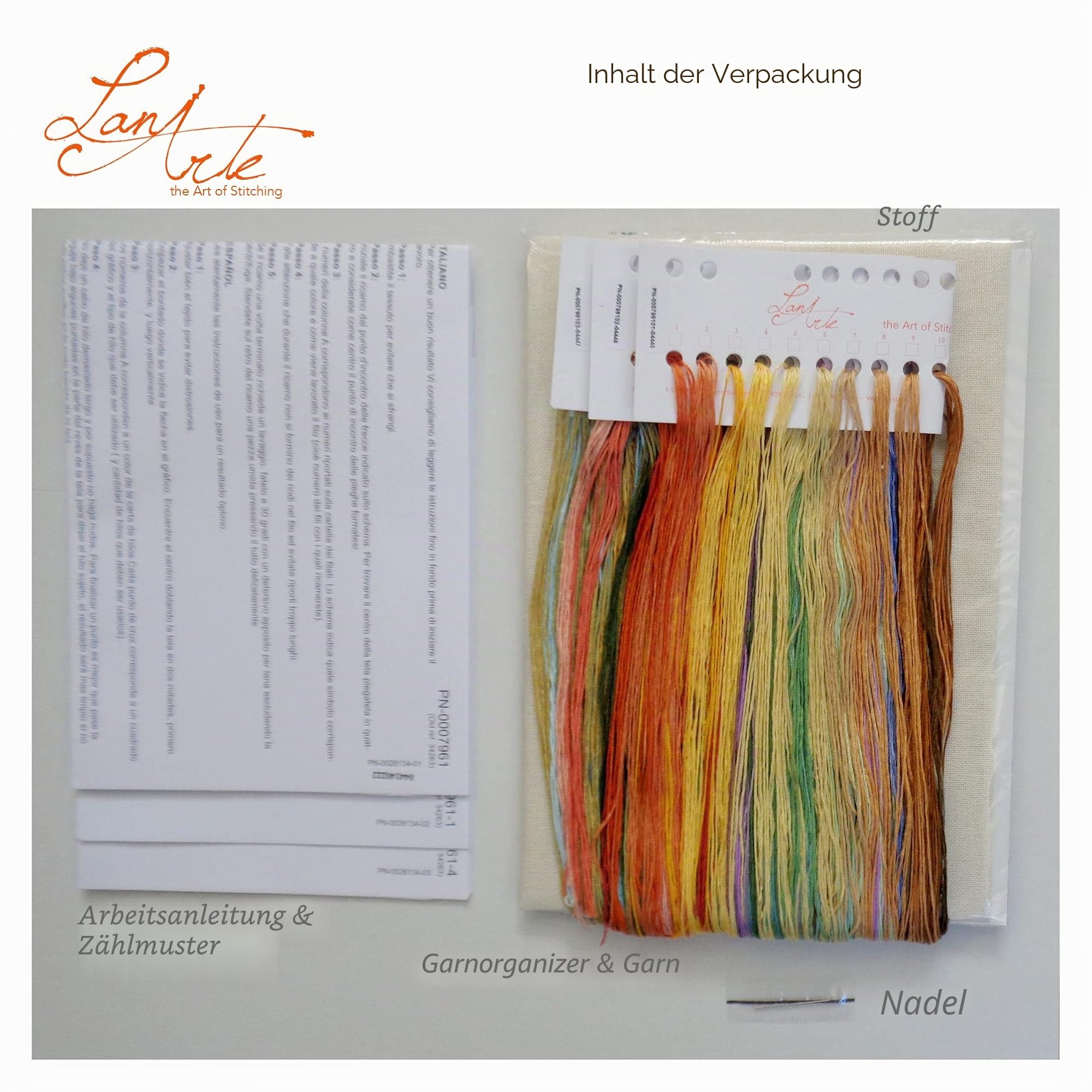 LanArte Kreuzstich Stickpackungen für Erwachsene, Kreuzstich Set vorgedruckt mit Stickbild auf 100% Baumwoll Stoff und Stickgarn, Stickvorlagen 52 x 63 cm mit Anleitung, 4 Jahreszeiten