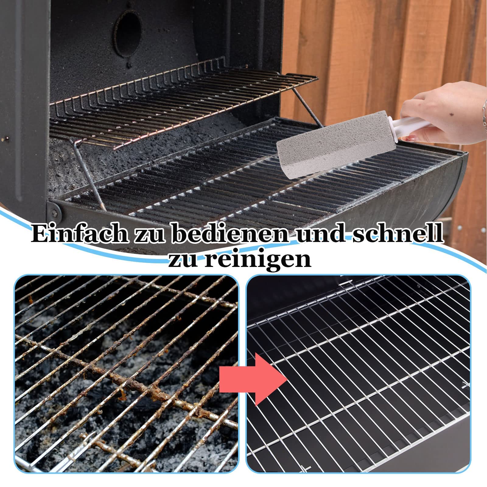16 Stück Grillstein Reinigungsblöcke - Wiederverwendbarer Bimsstein Reiniger