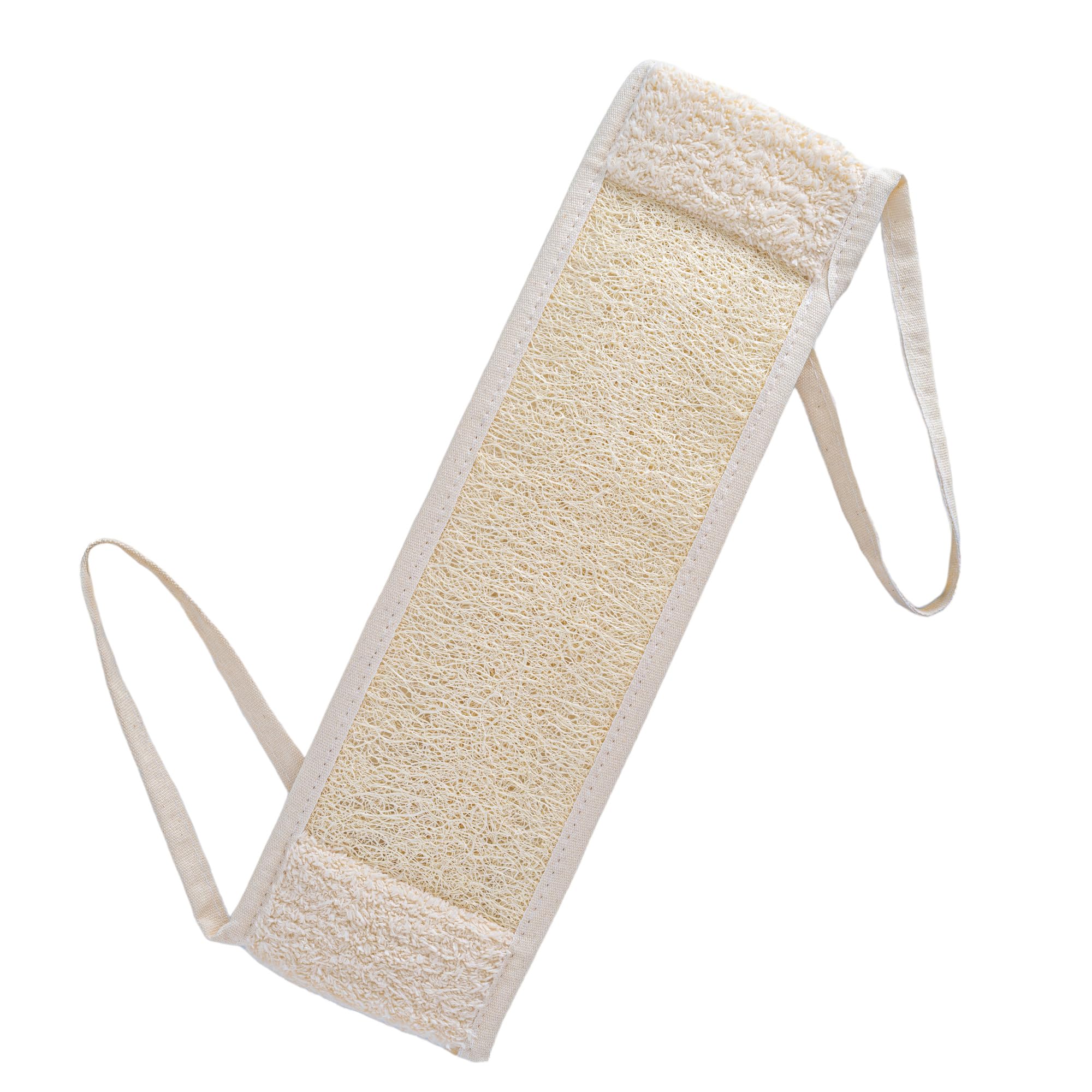 Esponja vegetal natural para la espalda, esponja exfoliante con mango largo para ducha y exfoliación corporal, limpieza profunda para la espalda, doble cara