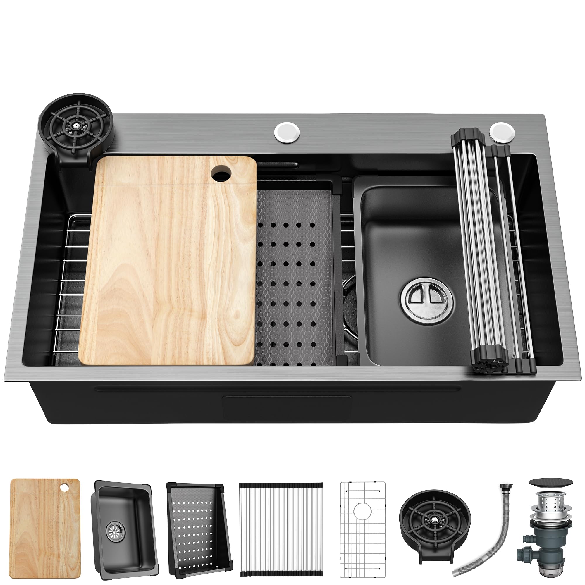 YOSHISUN 5UG5 Amazon.com: YITAHOME 32in Black Kitchen Sink Drop In Sink