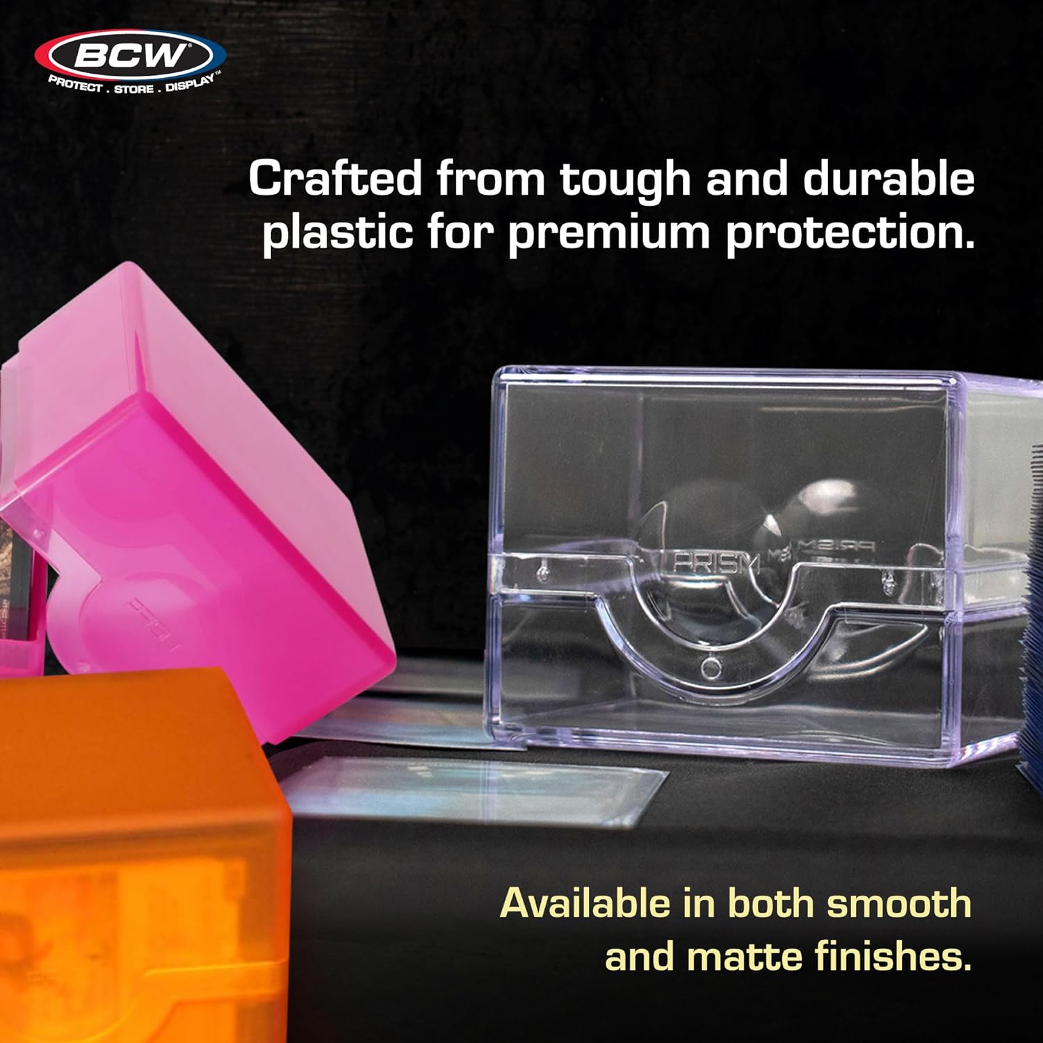 BCW Spectrum Prism Deck Case - Cobalt Blue - 2 ct | Secure Snap Closure Card Deck Case | Fits 100 Double-Sleeved Cards | Trading Card Deck Storage Ideal for Magic the Gathering, Pokemon, and More