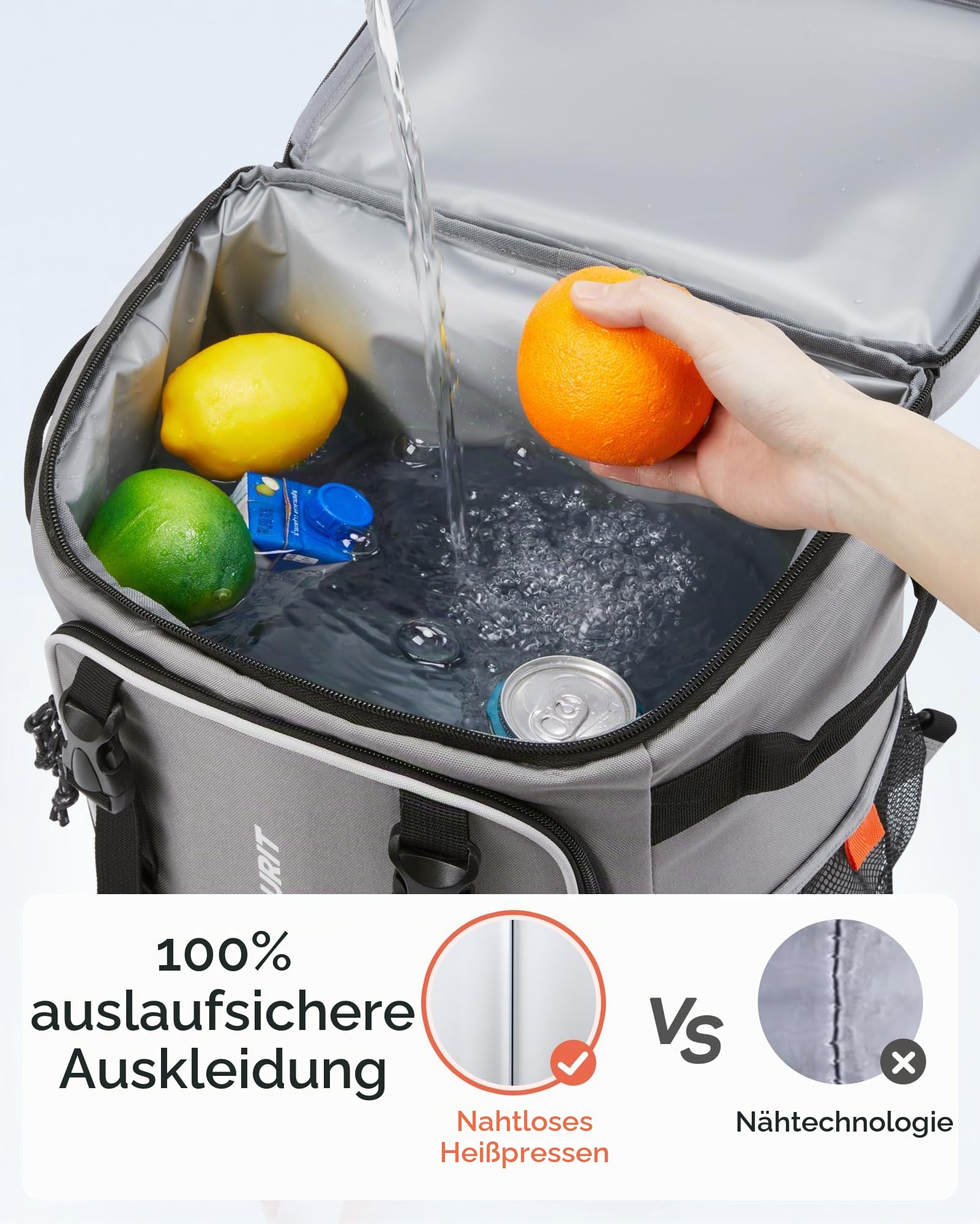 TOURIT Kühlrucksack 30l 50 Dosen Groß Kühlrucksack mit Rollen für Reisen
