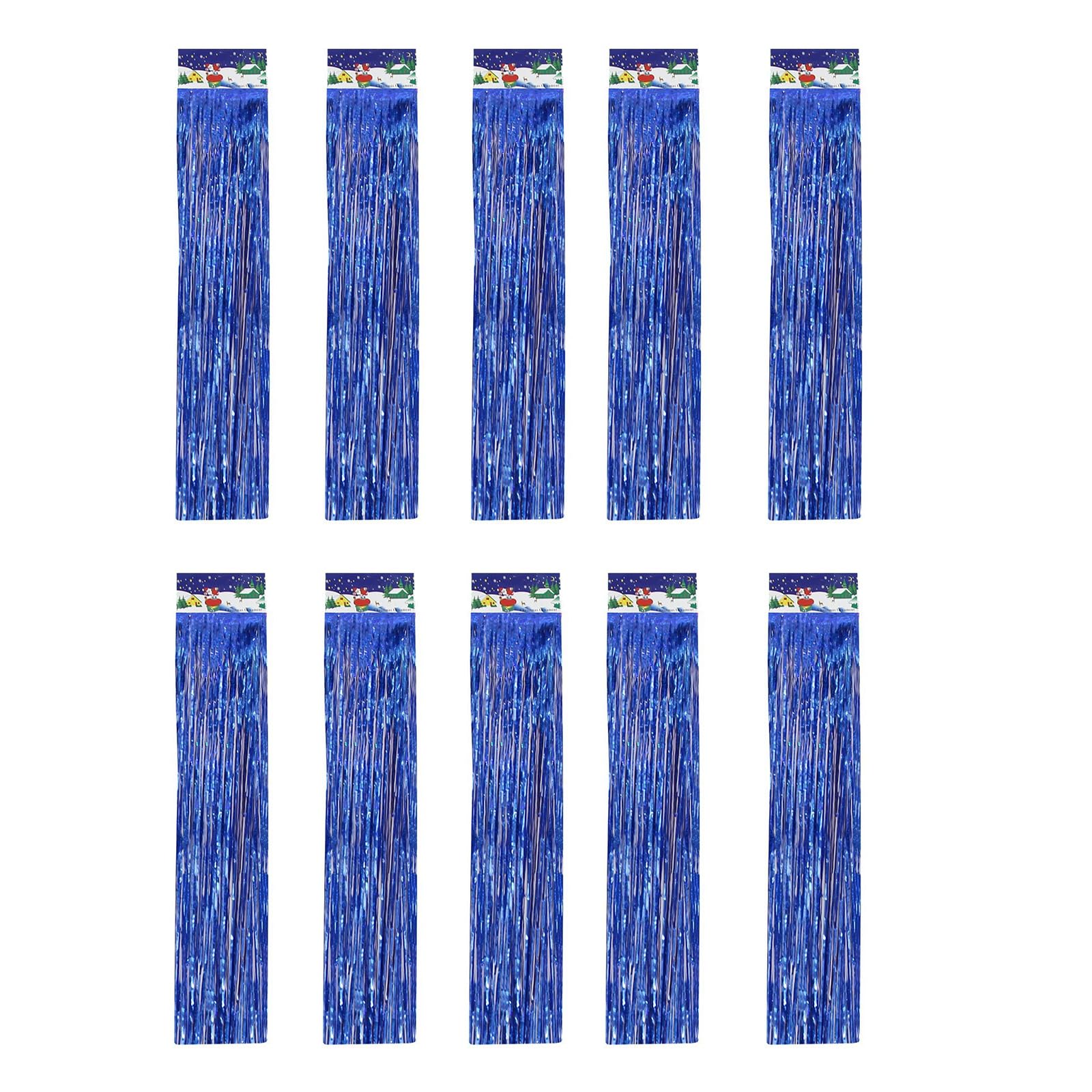 Elnwnnkc Of 10 Christmas Fringe Garlands Shimmering Tinsel Trim for Holiday Tree Door Window Decoration Sturdy PET Materials Versatile Party Wedding Tassels Strings