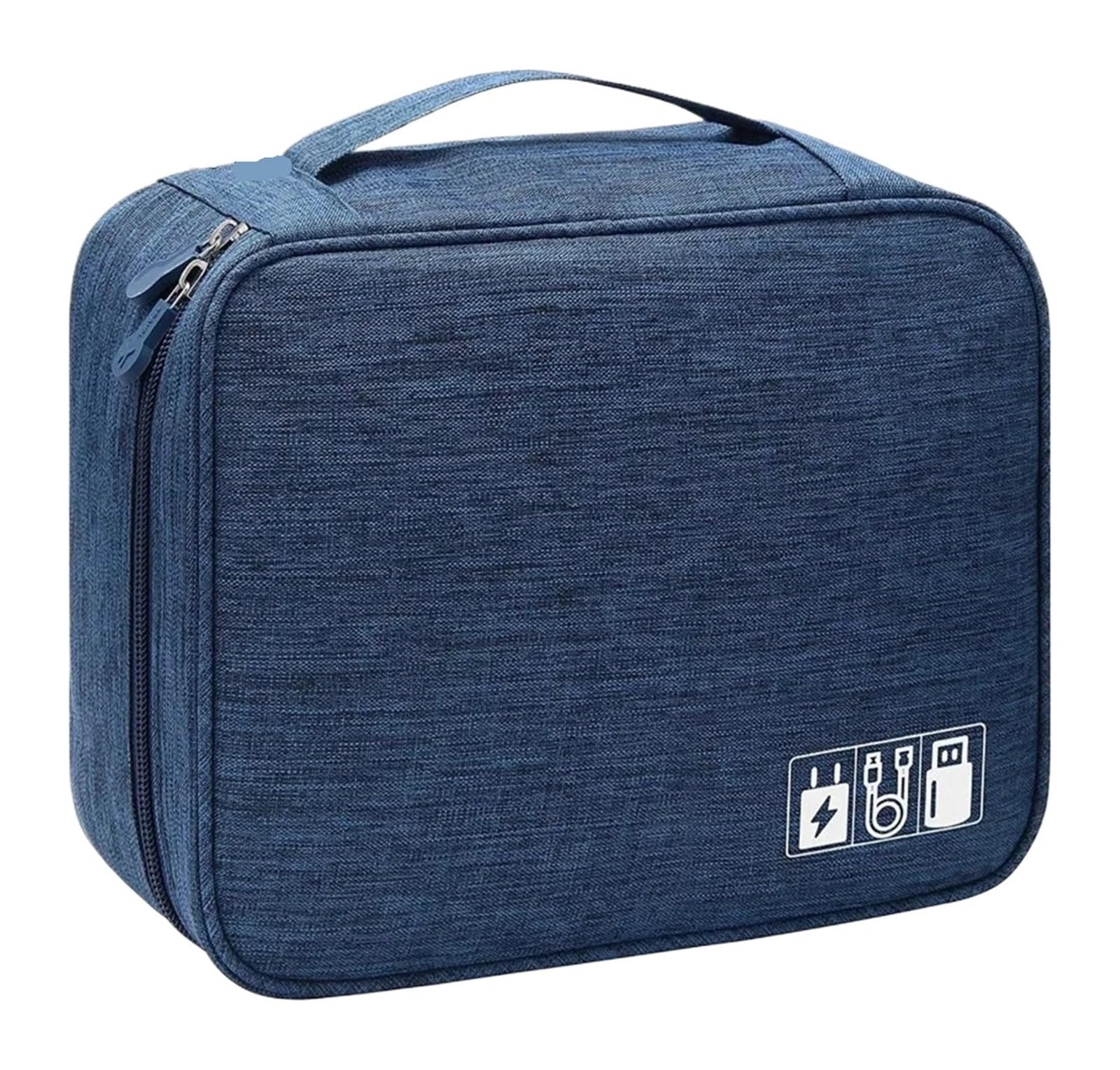 1pc Waterproof Portable Electronic Organizer Pouch Digital Cable & Gadget Storage Bag(Dark Blue)