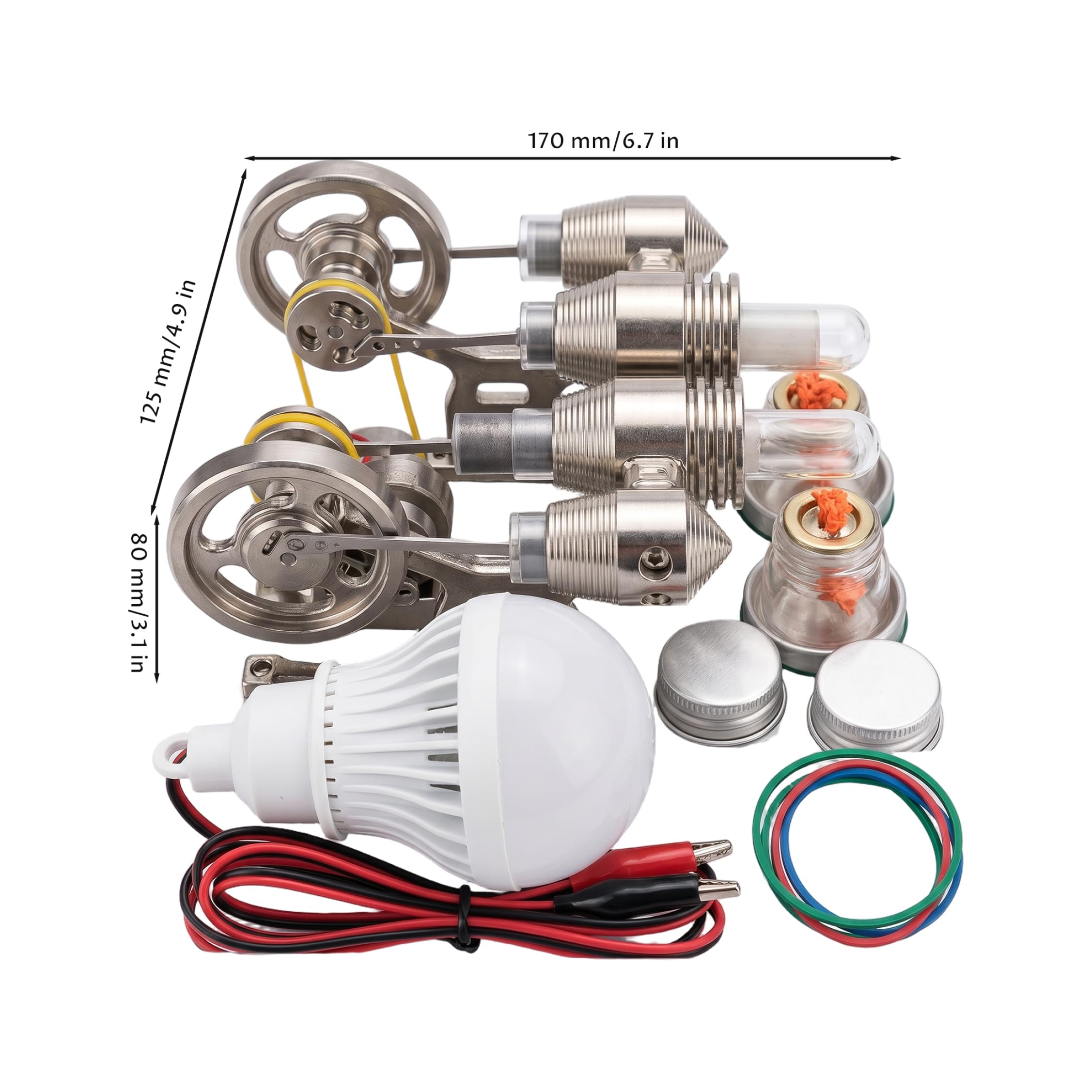 Kit Motore Stirling Modello Motore Stirling - Scienze della Formazione | Apprendimento pratico, ottimo per gli studenti, ideale per le fiere della scienza
