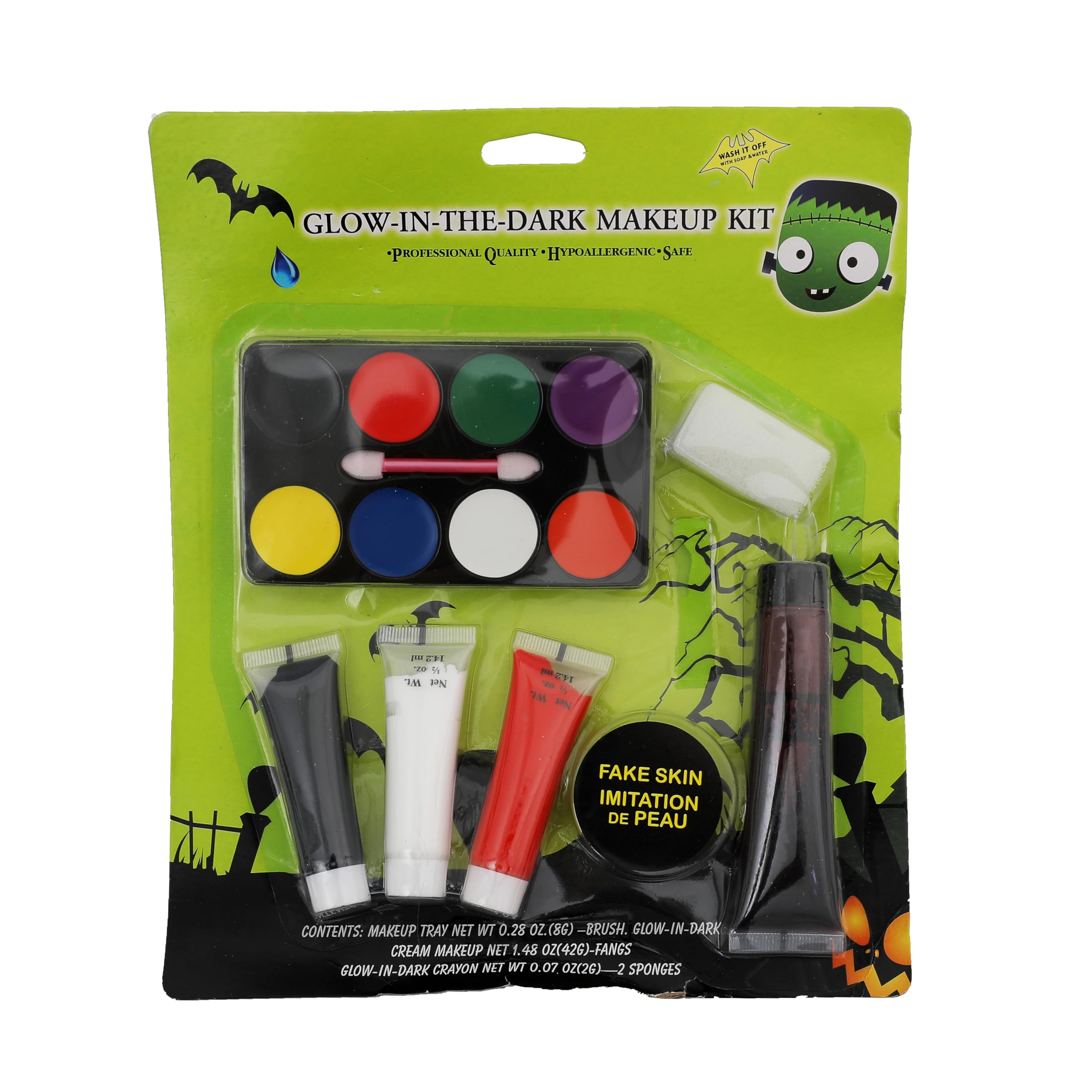 Yanek Glow in the Dark Makeup Kit for Kids and Adults