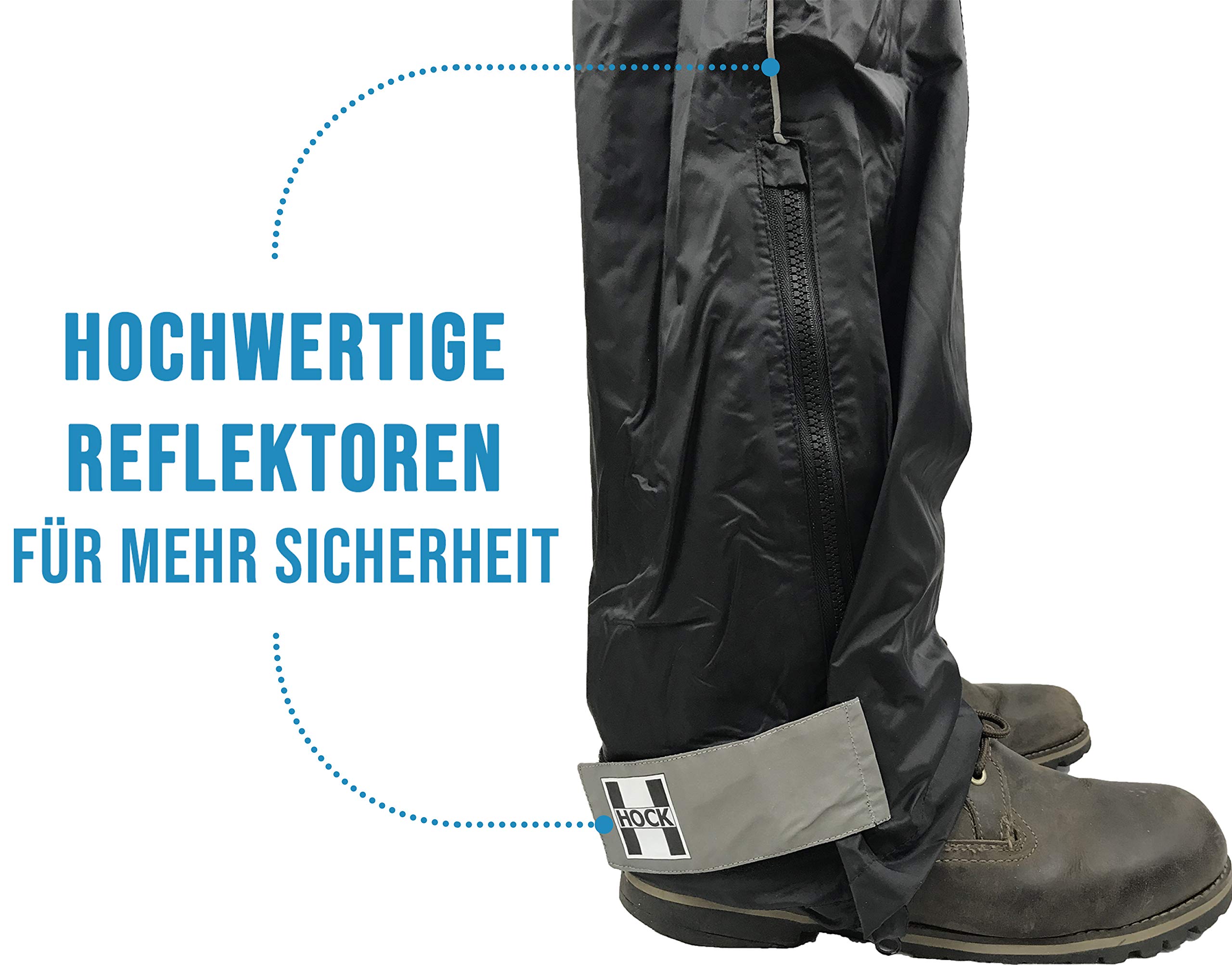 HOCK Pantalon de pluie unisexe « Comfort Klima » avec fessier renforcé – Vêtement de pluie de qualité supérieure 100 % étanche pour homme et femme