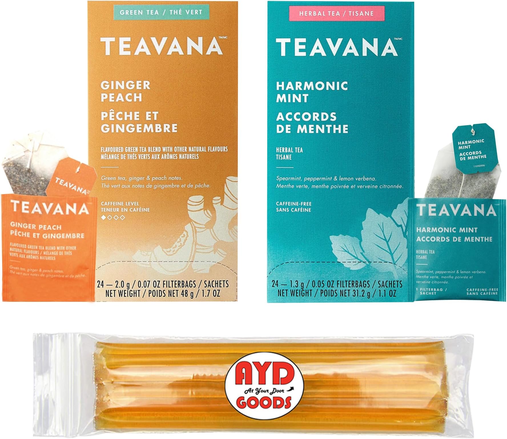 Teavana Peach Tranquility Full Leaf Tea 12 Sachets (0.13