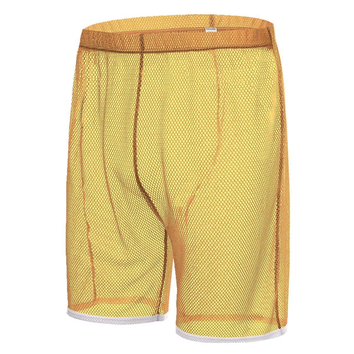 JINSHI Men's Sexy Sparkling Fishnet Shorts See Through Mesh Loose Boxer Shorts Sheer Underwear Trunks M L XL 2XL 3XL