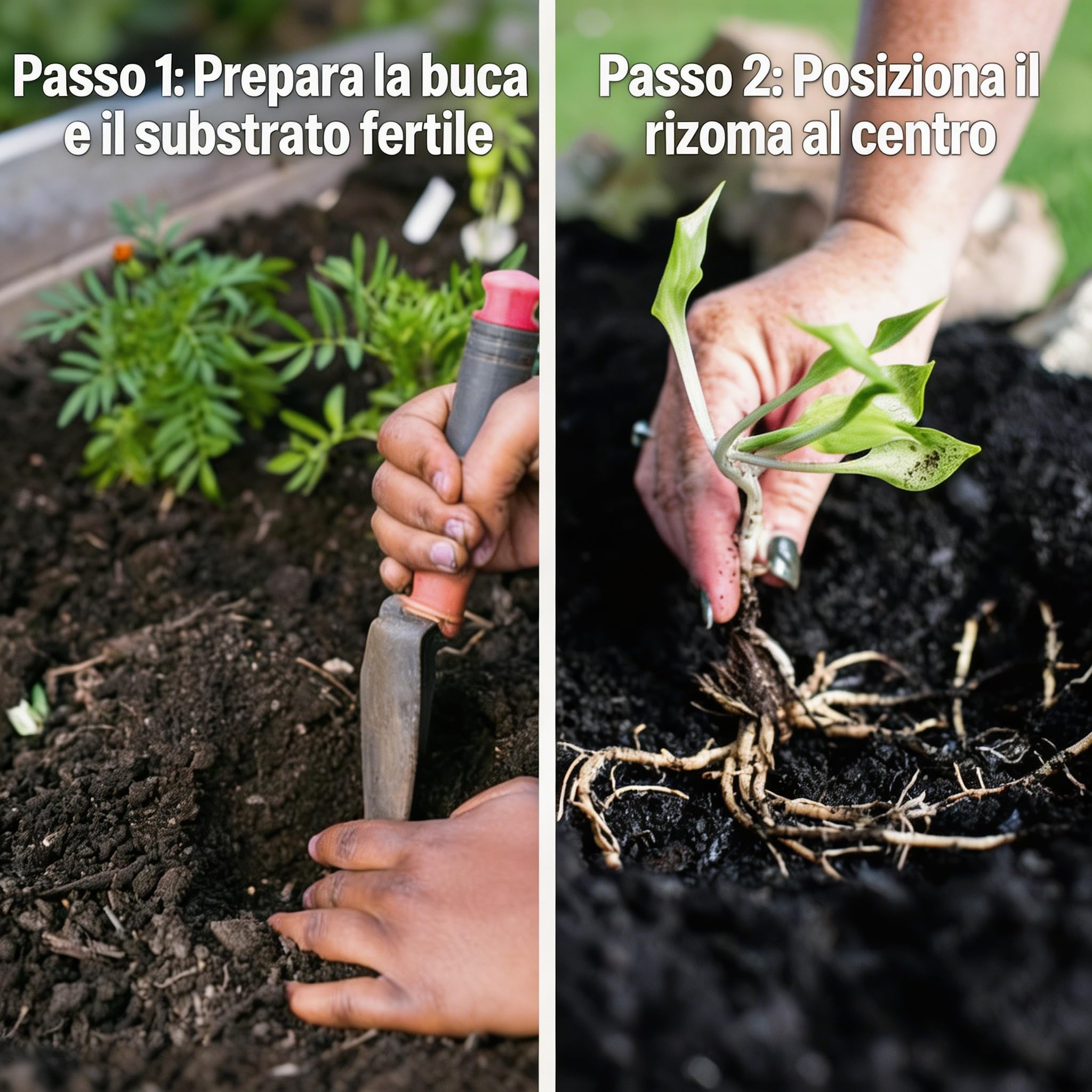 Rizoma di Hosta Perenne, Farfalla di Mezzanotte, Resistente all'Ombra e al Freddo, Adatto per Piantagioni da Interno ed Esterno-6Rizomi-f