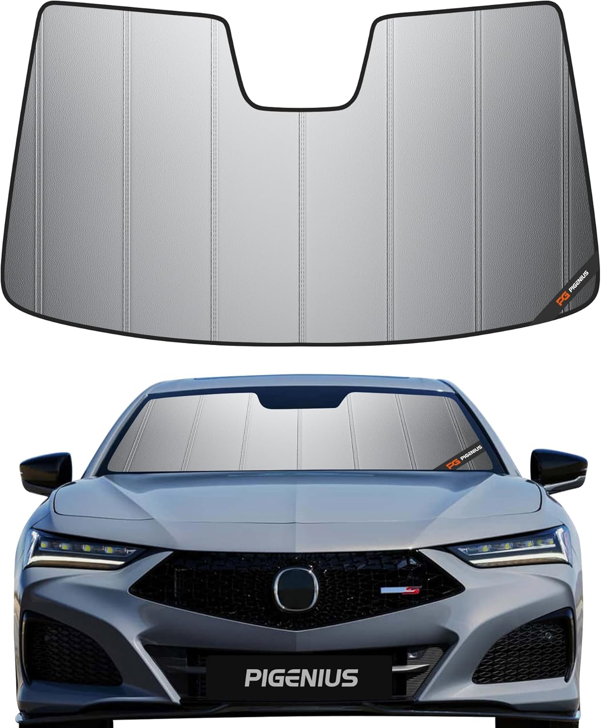 Windshield Sun Shade for Acura TLX 2015-2020,Without Sensor,Deluxe Front Windshield Sunshade,6 Layers Sun Shield,Accordion Fold,Sutureless