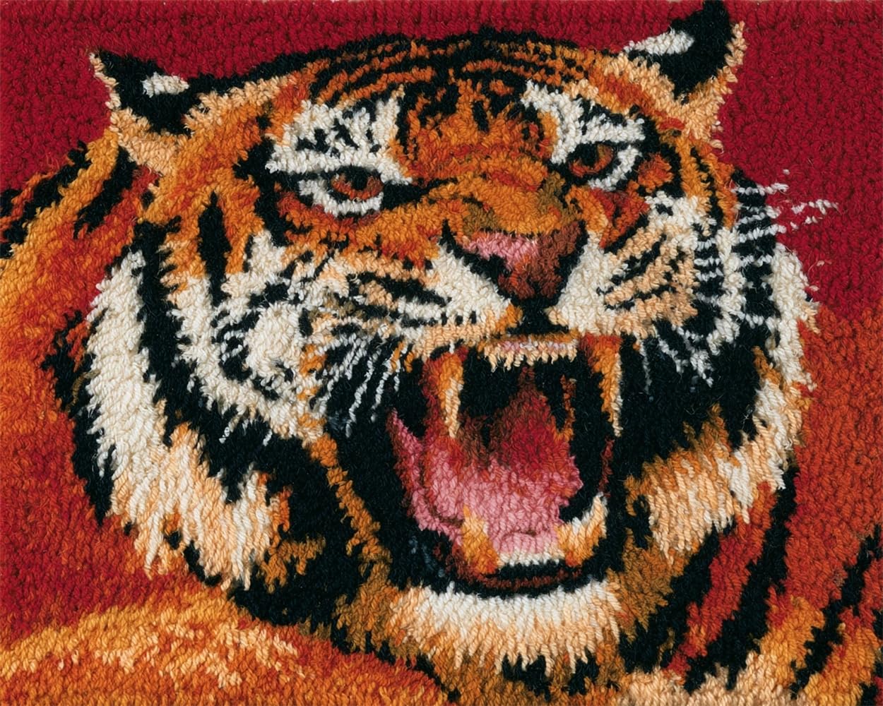FWRTYCB Latch Hook Kits Rugs,Tiger