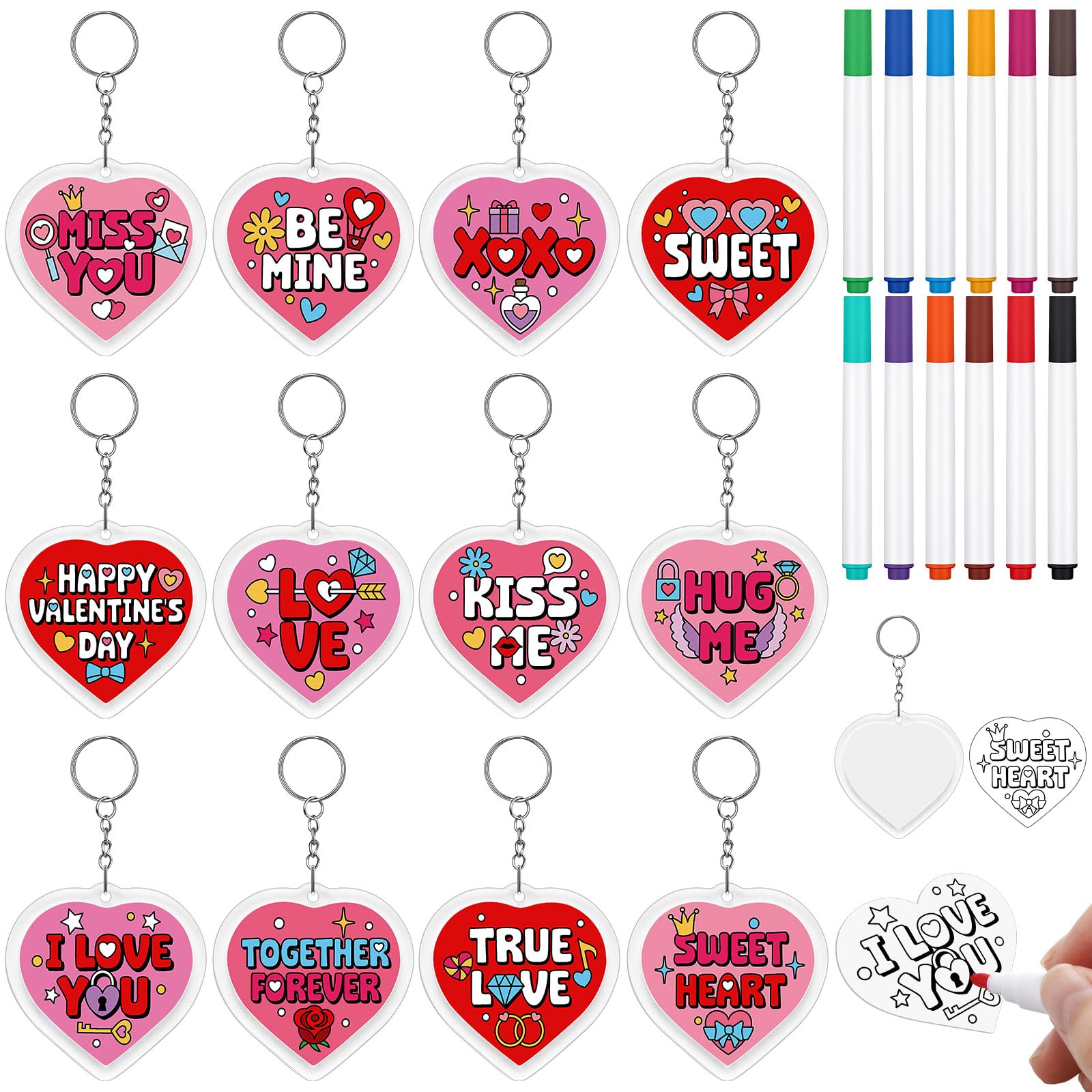 【新品未開封品】Valentine's Minorin Keychain Amazon.com: Cunno 36 Pcs Valentine Keychains Crafts, Color Your