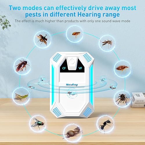 Miniatura 2 de Repelente ultrasónico mejorado 2025 y repelente de insectos para interiores, ultrasónico y repelente para cucarachas, roedores, ratones, insectos,