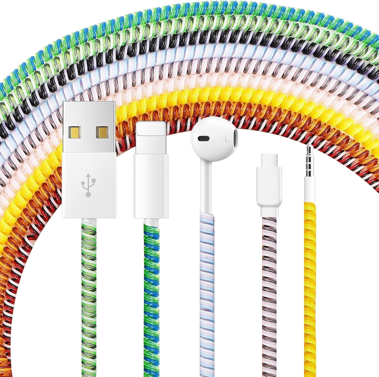 9 Protezioni per Cavi Di Ricarica, 1,4 m, Protezione Cavo in Tpu, Protezione Flessibile Micro USB per Cellulare, Cavo di Ricarica per Notebook (9 Colori)