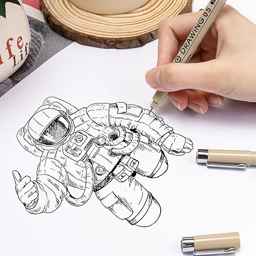Miniatura 3 de Toptime Micron Fineliner - Juego de 12 bolígrafos negros, bolígrafos de dibujo técnico para artistas, bolígrafos de caligrafía que no se corren,