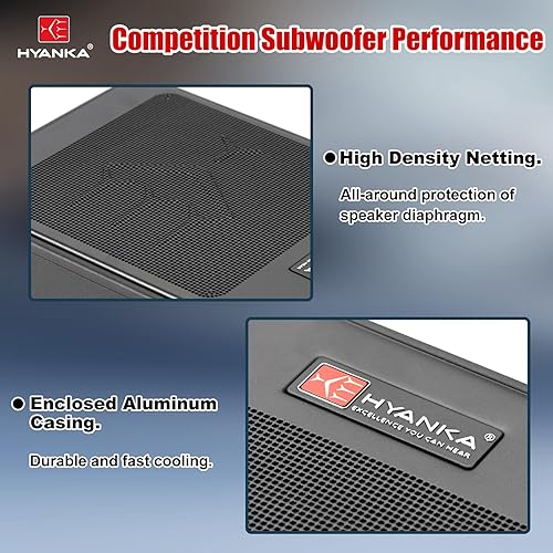 Miniatura 4 de H YANKA SDM-08MINI - Subwoofer compacto para automóvil de 400 W y 8 pulgadas con amplificador integrado, subwoofer delgado para audio de