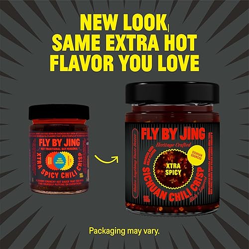 Miniatura 8 de FLYBYJING - Salsa Xtra Spicy Chili Crisp, picante, sabrosa, crujiente, salsa de aceite de chile con pimienta Sichuan, queda bien en todo, totalmente