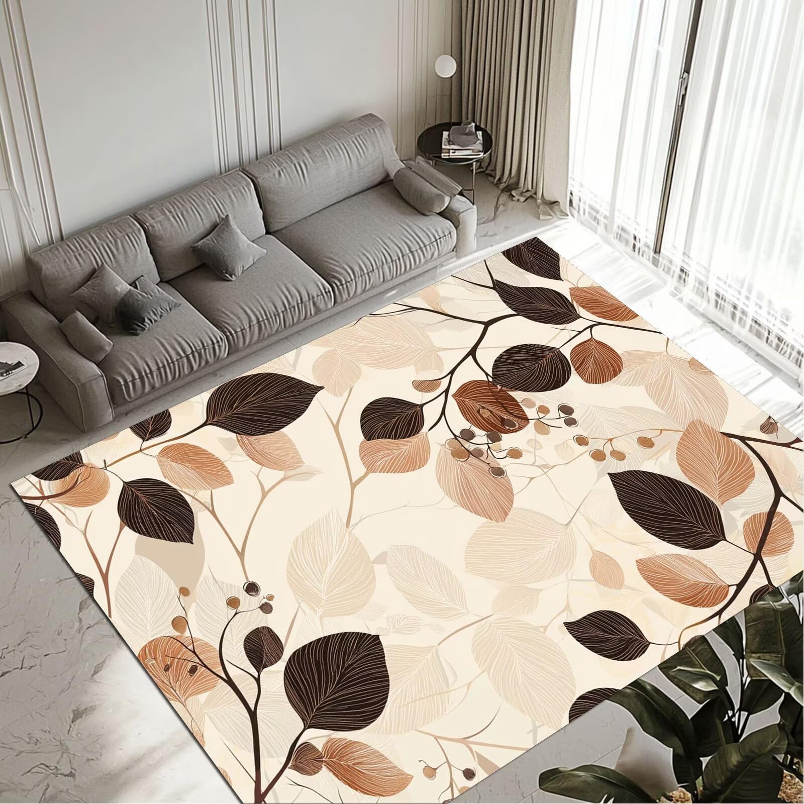 Tapis Leaf grand tapis de salon 80x150cm lavable et antidérapant