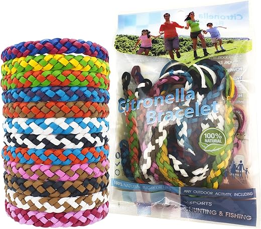 Pulsera Antimosquitos - Pulseras Repelente de Mosquitos, Protección Natural de Las Menta, Apta para Niños Adultos, para Interiores y Exteriores, 12 PCS