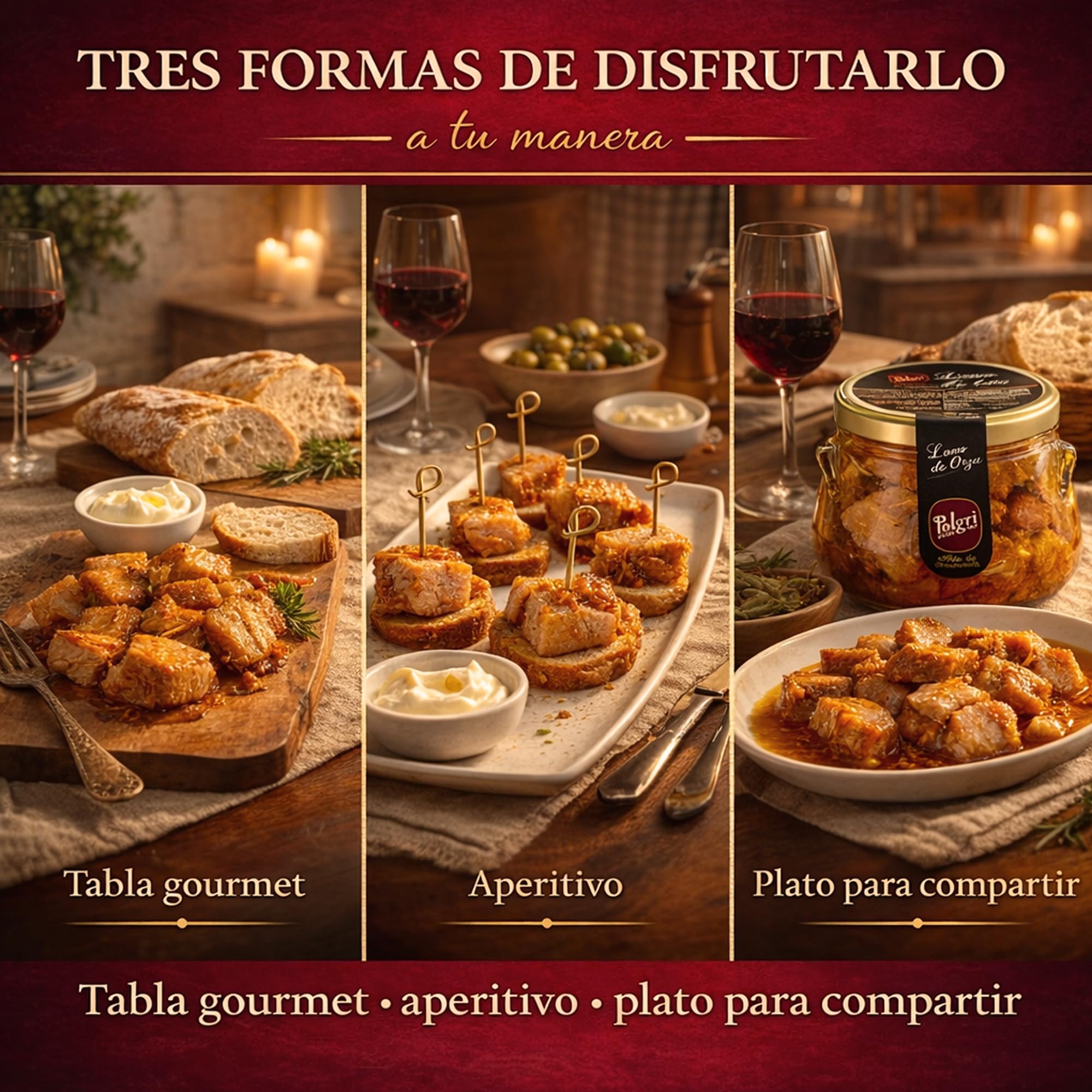 POLGRI Lomo de Orza Lomo Frito Conserva Gourmet Pack 2 Tarros 780 g Receta Artesana Cerdo Listo para Servir
