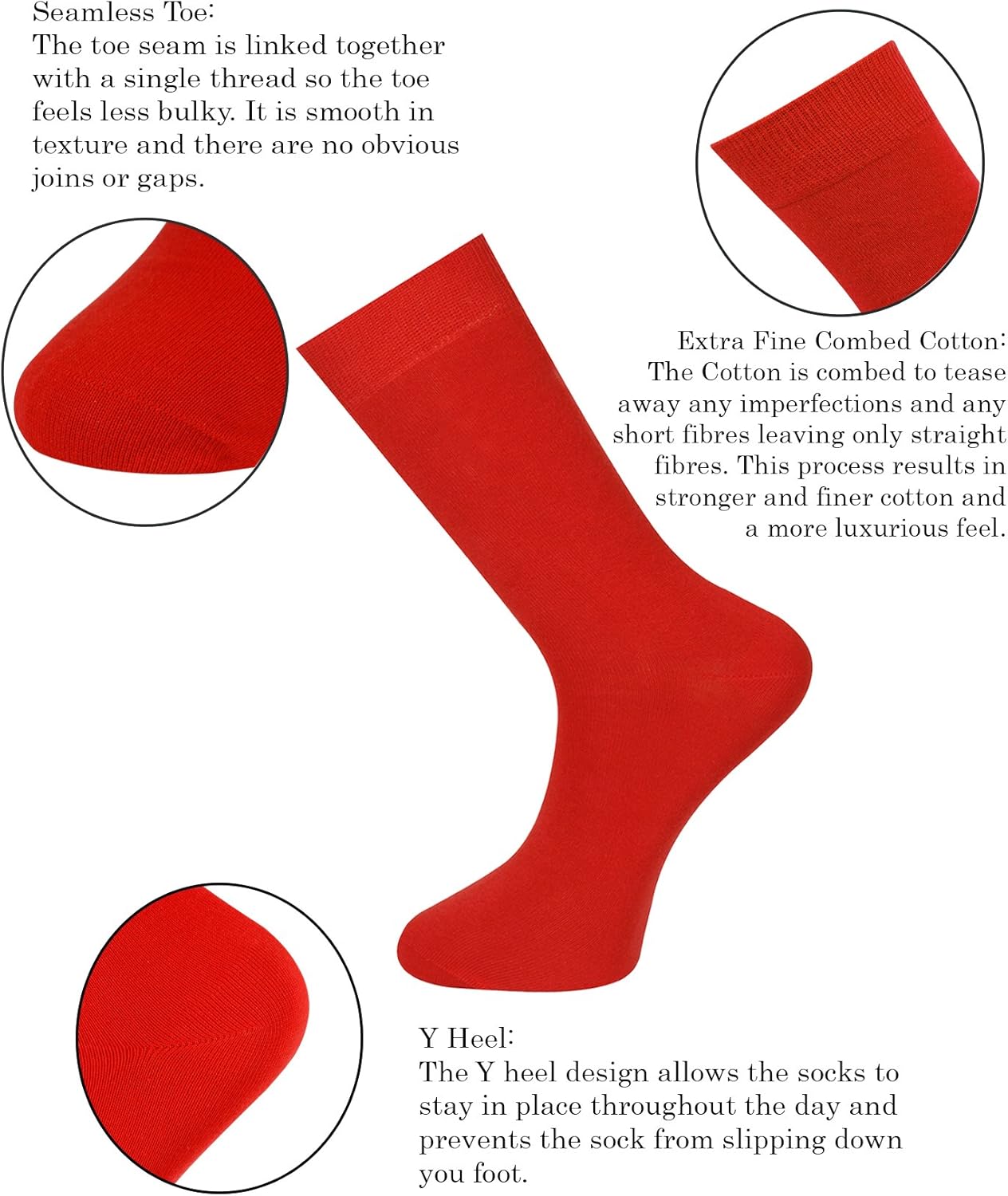 Mysocks Unisex Extra Fine Combed Cotton Crew Socks |5 Pairs Set | Seamless Toe | Make Your Steps Enjoyable