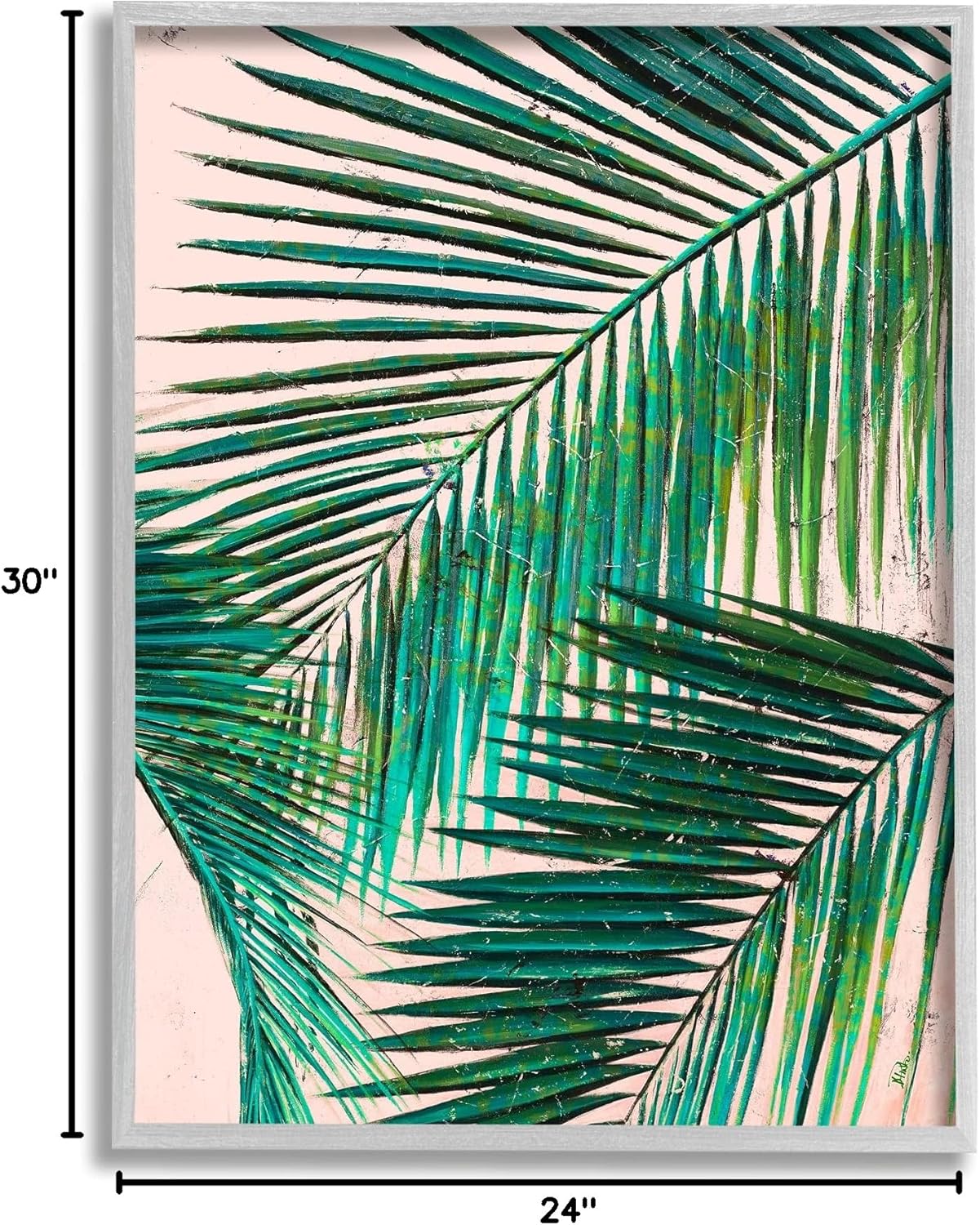 Stupell Industries Layered Tropical Plant Fronds Over Pink Expressive Fronds