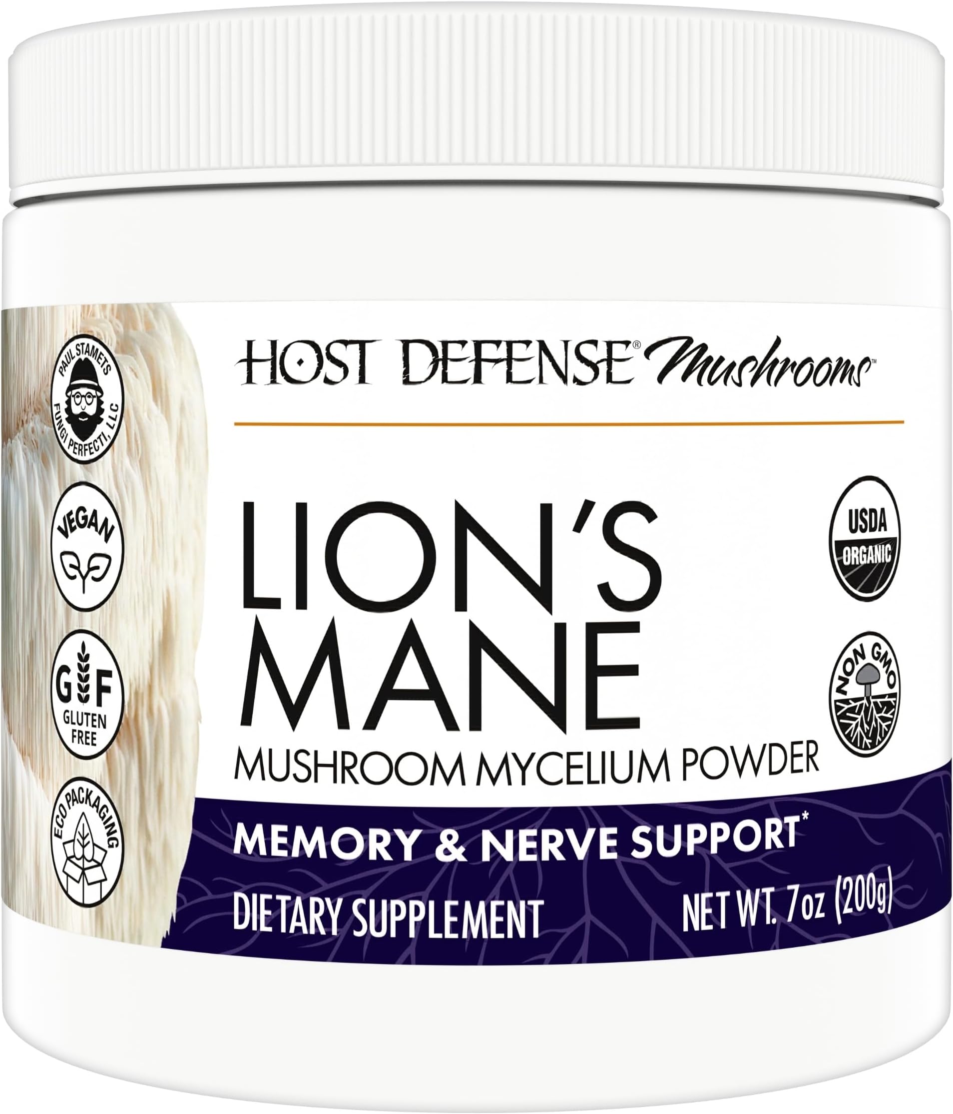 Lion's Mane for Brain Support: This herbal mushroom supplement supports brain health, neurological functioning, and adrenal functioning*