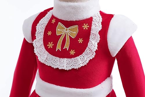Miniatura 3 de Szytypyl Vestido de Navidad para niñas disfraz de Papá Noel traje de fiesta rojo con sombrero
