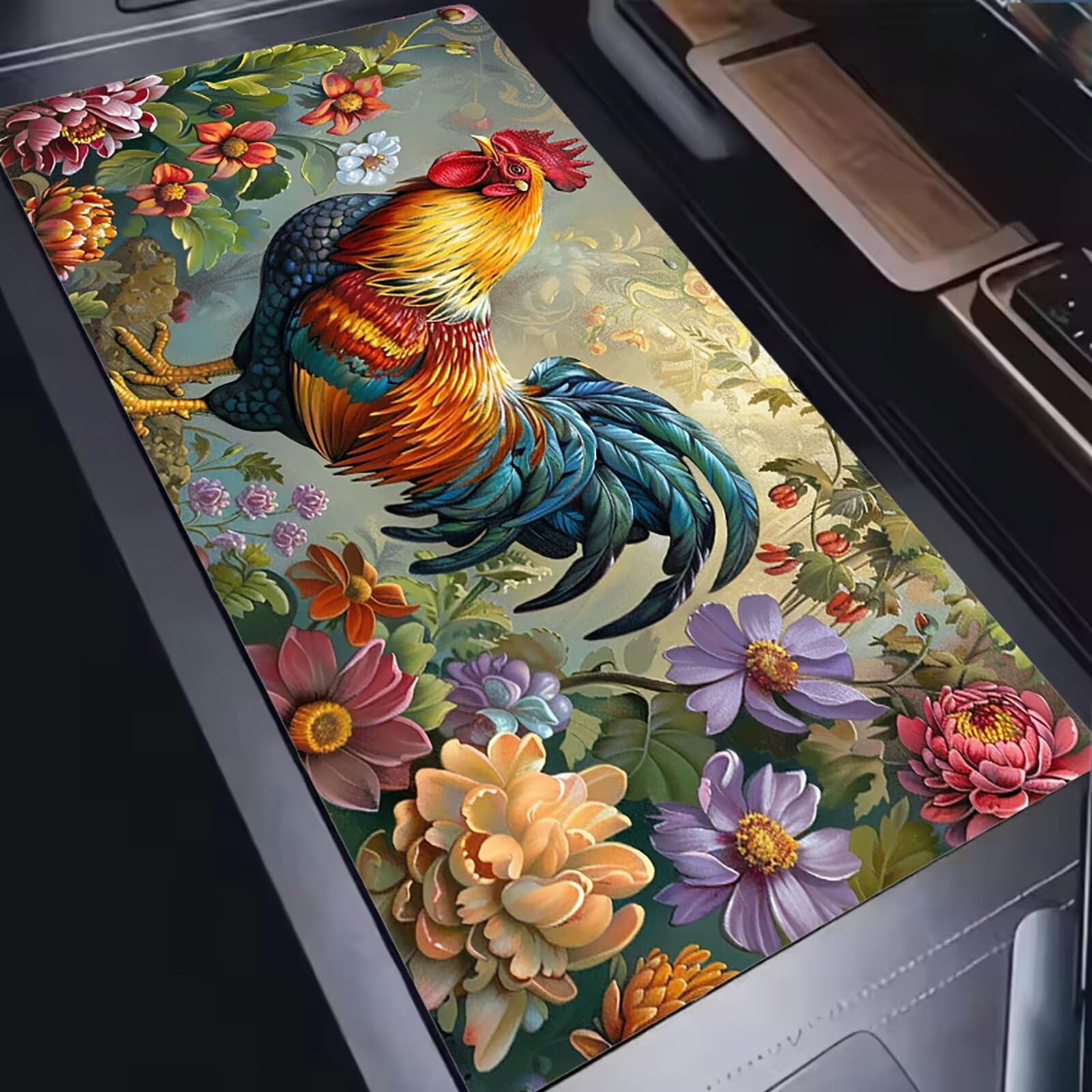 Tappetino Mouse XXL 1200x600x3mm Mouse Pad Gaming, Pollo Animale, Mousepad Base Antiscivolo, Esteso Accessori Scrivania Tracciamento Ad Alta Precisione tappetino per Computer e Ufficio, PC, C0P-824